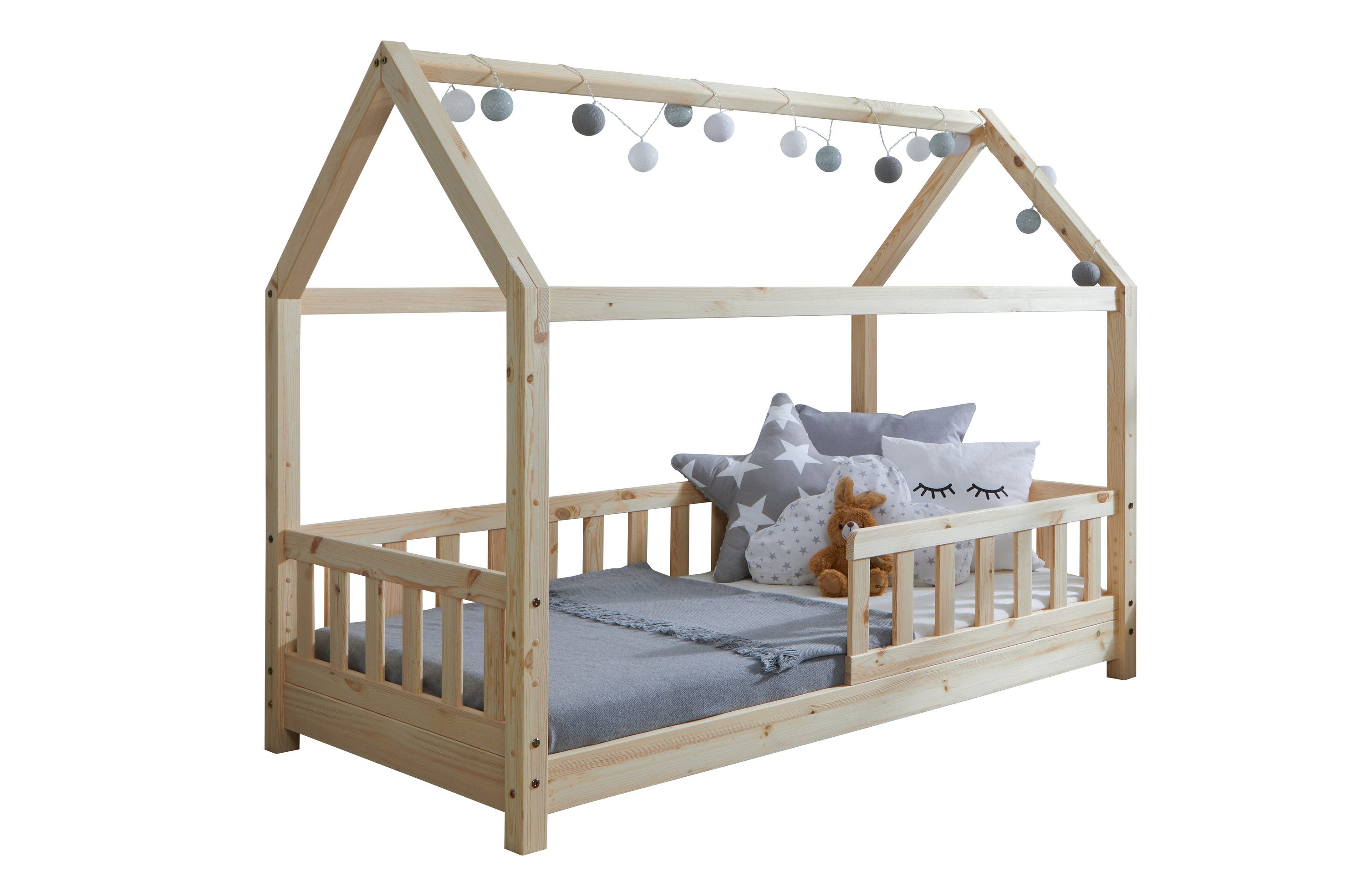 Hausbett Kay mit Rausfallschutz aus Kiefer
