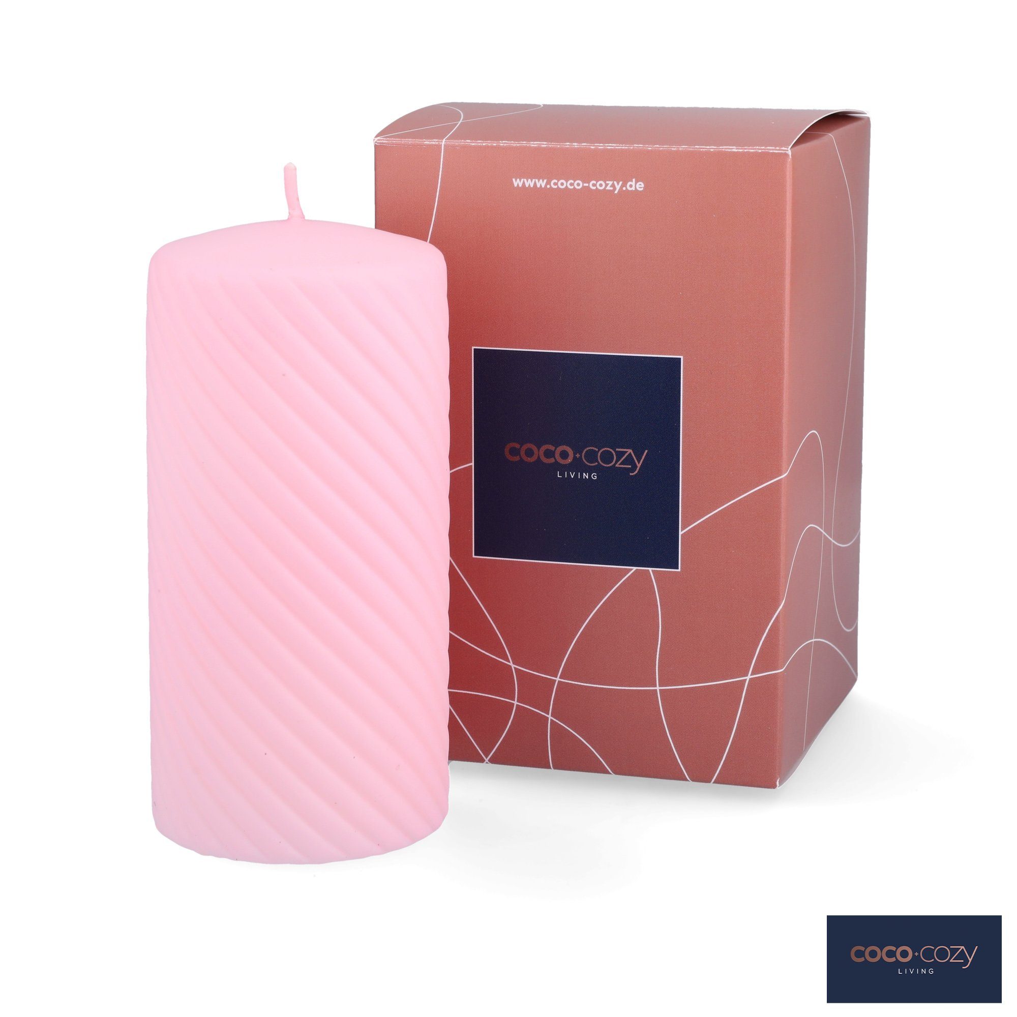 coco+cozy Stumpenkerze Stumpenkerzen Carla - rosa, günstig online kaufen