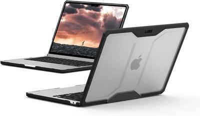 Urban Armor Gear Laptop-Hülle Plyo - MacBook Air 15 Zoll (M2/M3) 2023/2024 Hülle, [Fallschutz nach US-Militärstandard] ice / schwarz (transparent)
