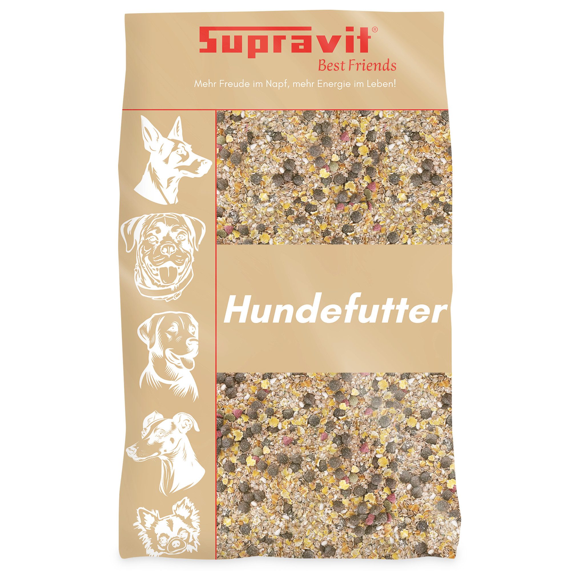 Supravit Flockenmix Plus für Hunde - optimale Ergänzung zur Fleischfütterung, Ergänzungsfutter für: Hund
