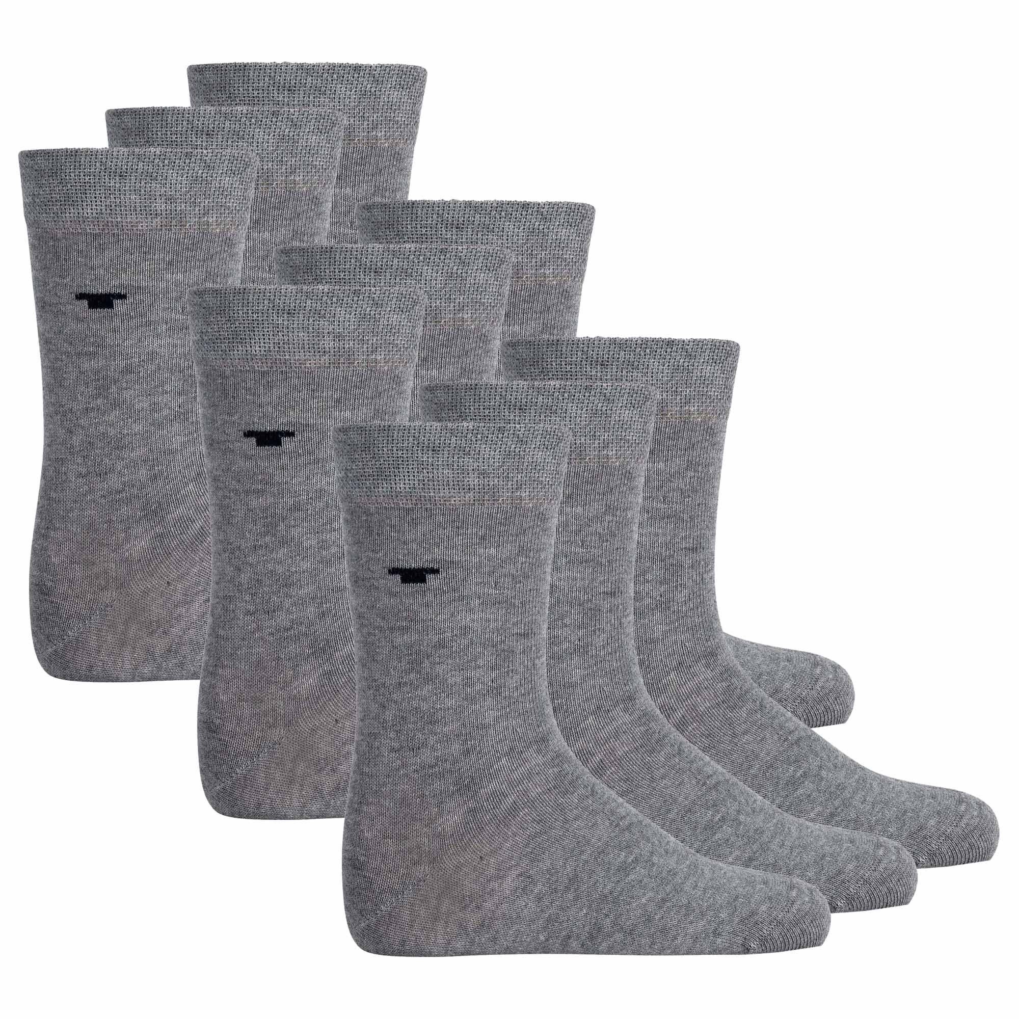 Freizeitsocken einfarbig - Grau Socken Pack TOM 9er Basic, Herren TAILOR