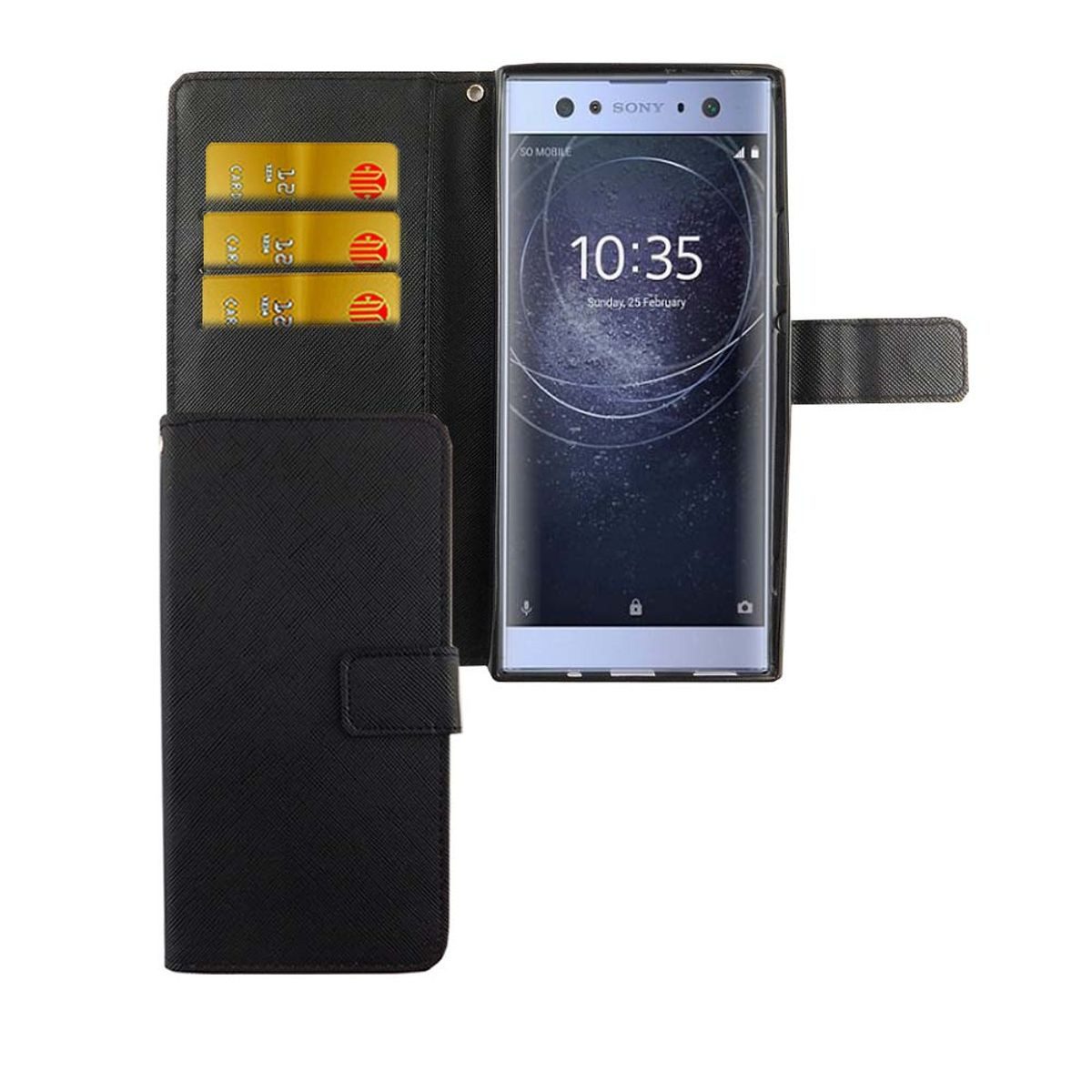 König Design Handyhülle Sony Xperia XA2 Ultra, Sony Xperia XA2 Ultra Handyhülle Bookcover Schwarz