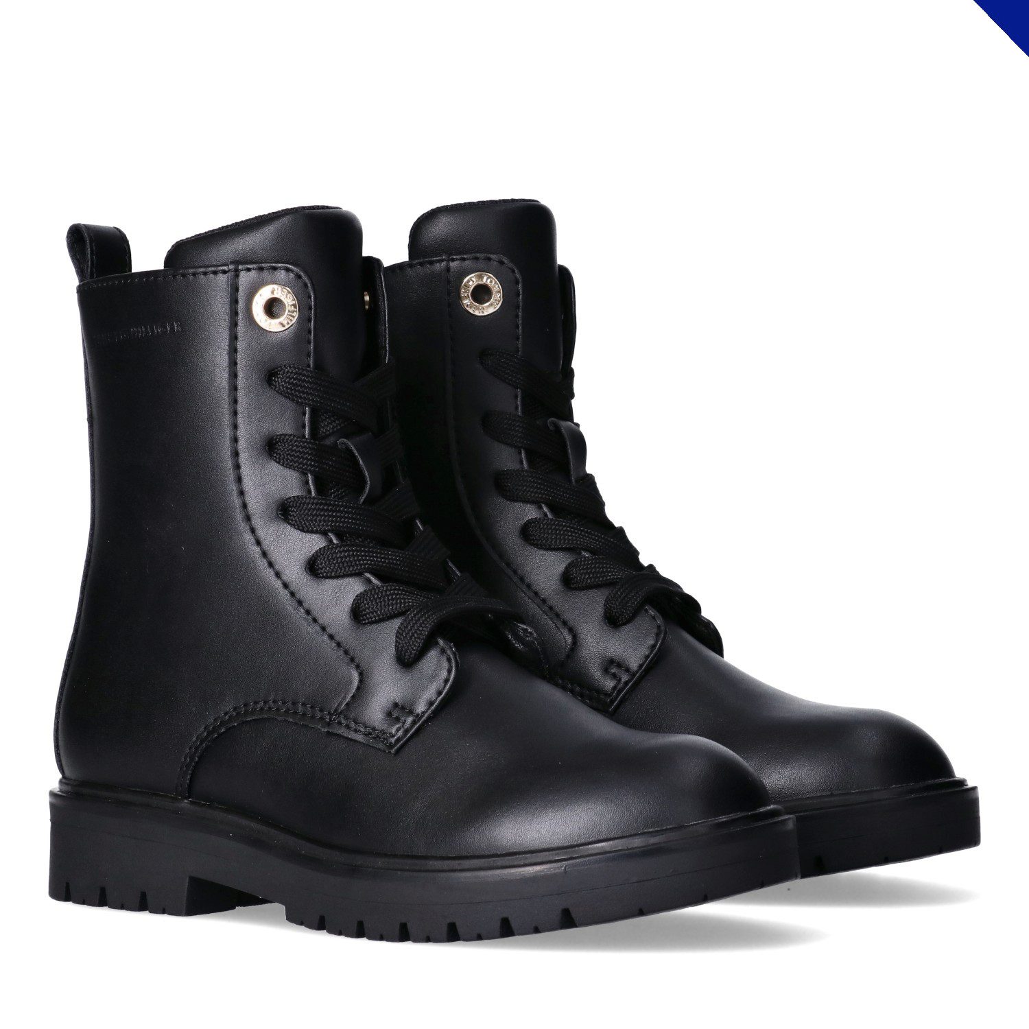 Tommy Hilfiger Schnürboots Biker Boots, Winterboots mit Blockabsatz