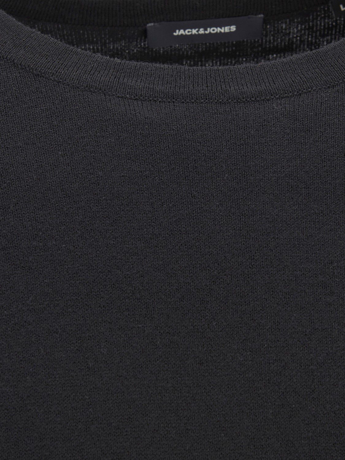 Dünner & 4295 Schwarz Basic Sweater JJEEMIL in Rundhals Strickpullover Langarm Jones Jack Longsleeve