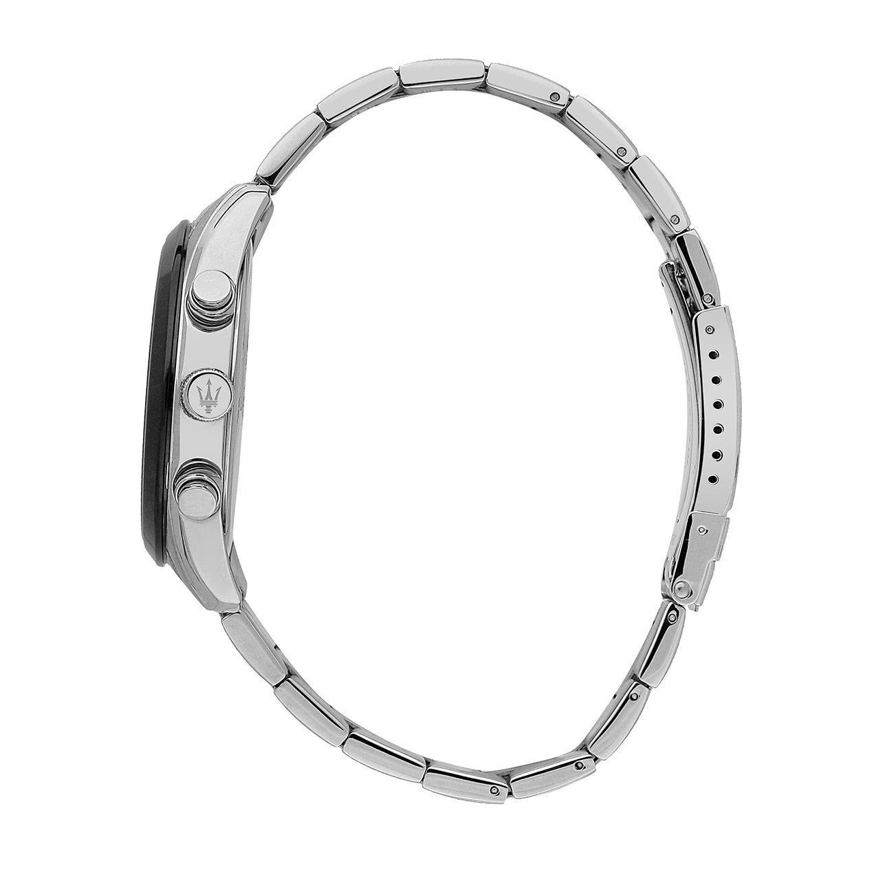 MASERATI Multifunktionsuhr Maserati Herrenuhr Attrazione, (Multifunktionsuhr), Herrenuhr rund, groß (ca. 43mm) Edelstahlarmband, Made-In Italy
