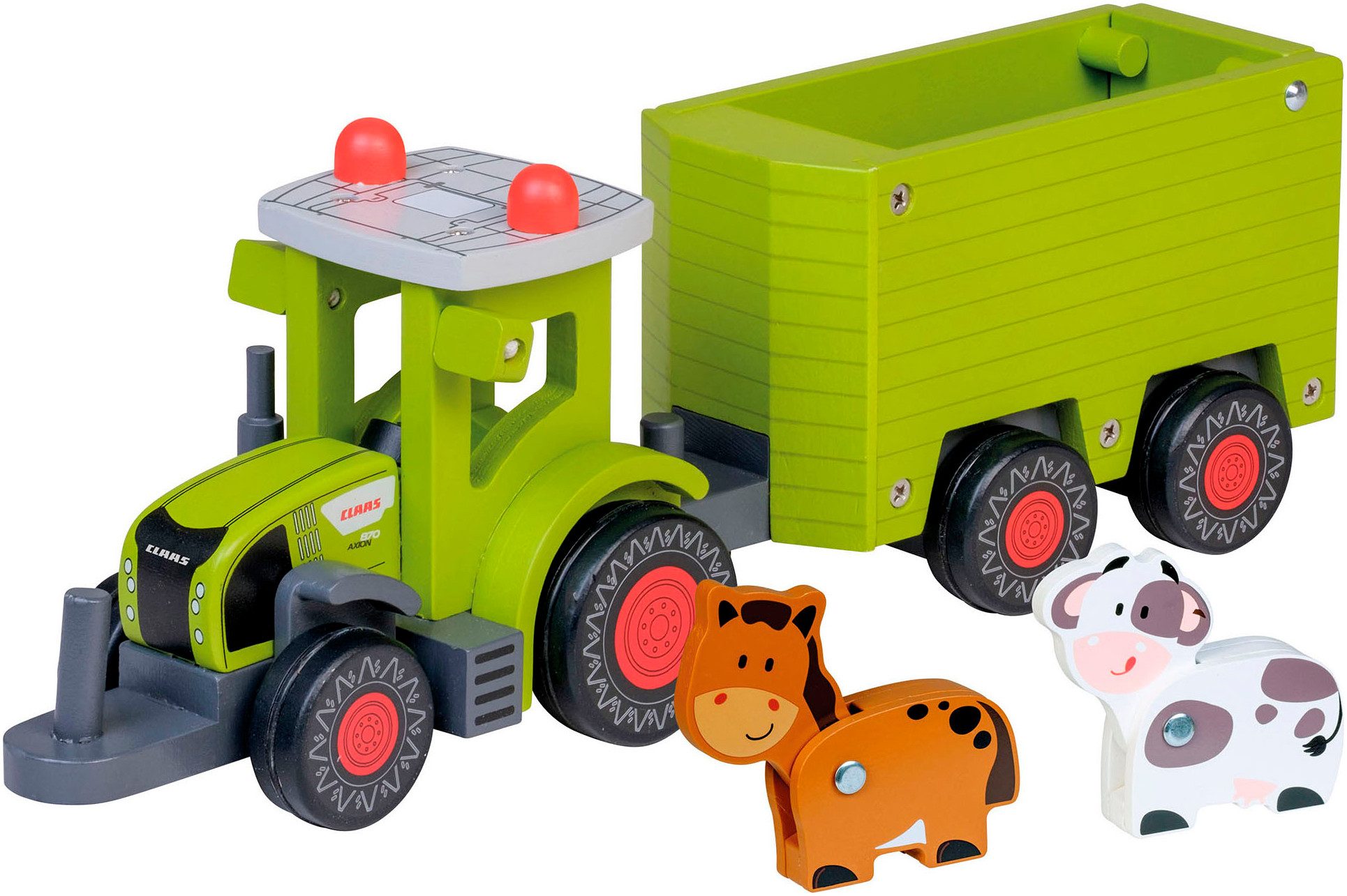 Happy People Spielzeug-Traktor CLAAS Kids Axion 870, aus Holz, mit Viehanhä günstig online kaufen