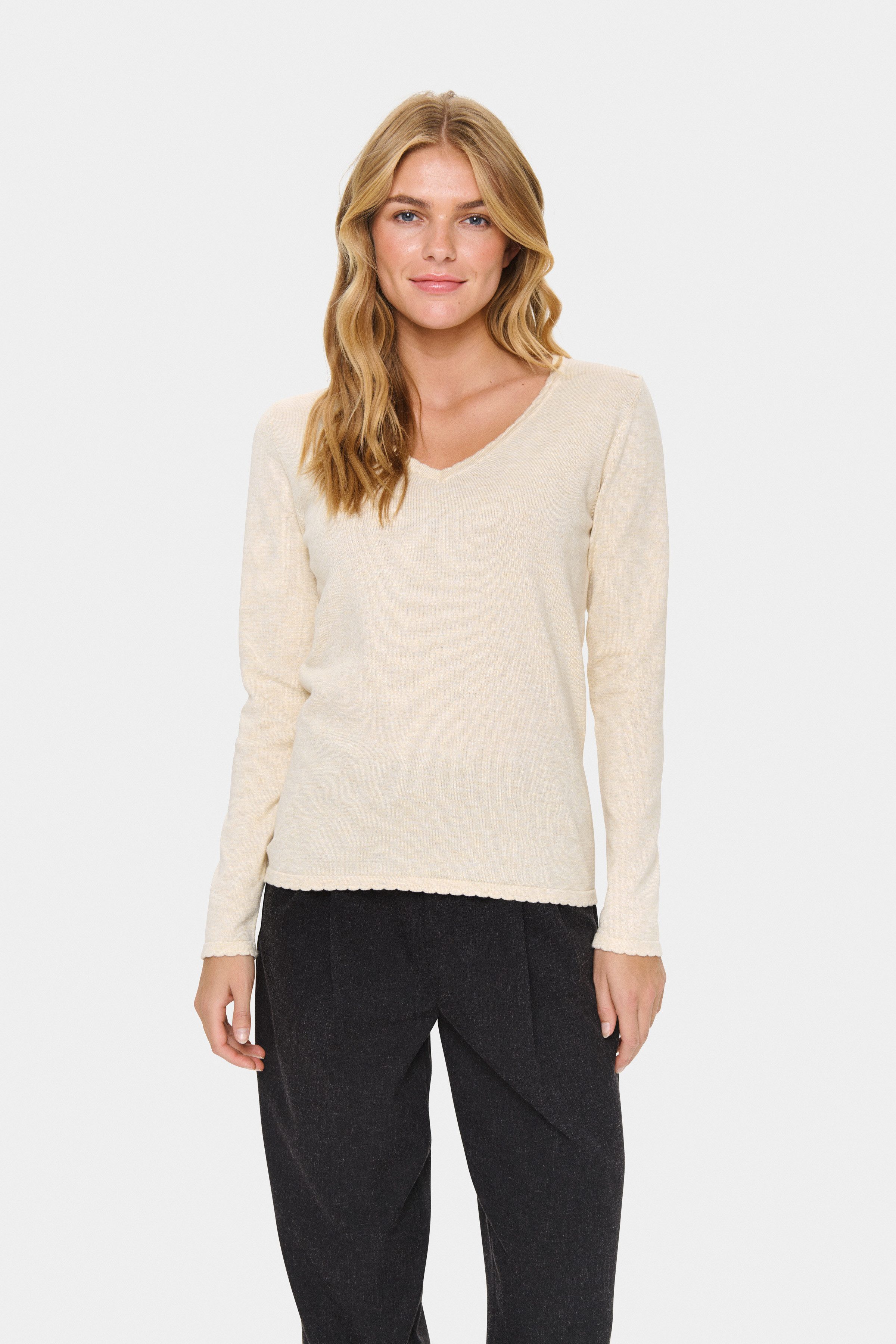 Saint Tropez Strickpullover MilaSZ LS V-Neck Pullover Regular fit, Viskosem günstig online kaufen