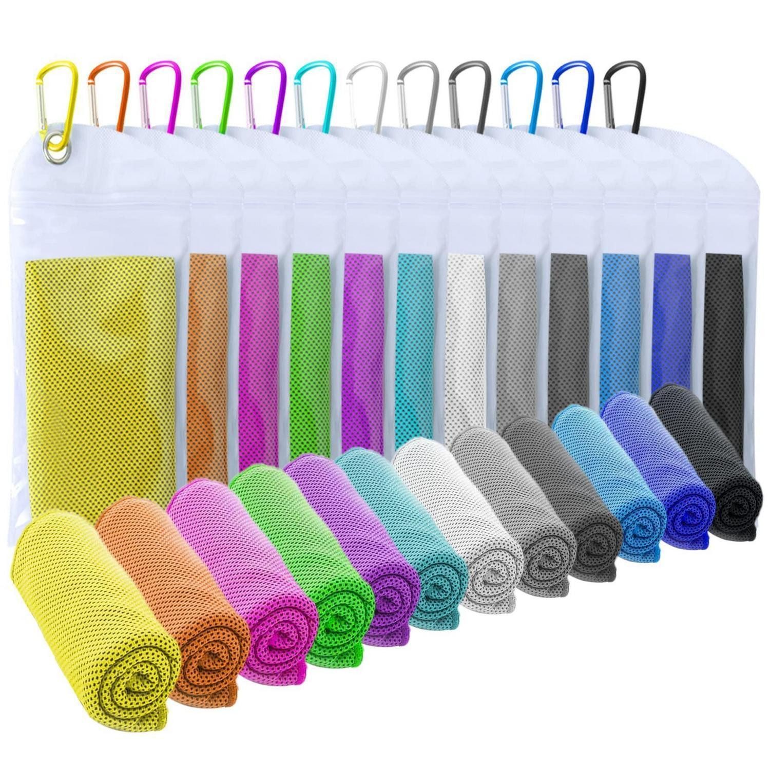 LuxusKollektion Sporthandtuch Kühltuch 12er-Pack bunt, (12-St)
