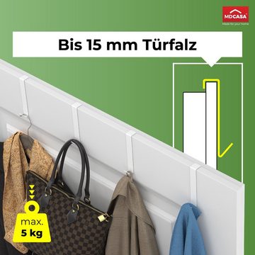 MDCASA Türhaken Türhaken bis 1,5 cm Türfalz, Innentüren mit Falz, Zimmertüren, (Set, 4 Stück), speziell für die Tür Außenseite