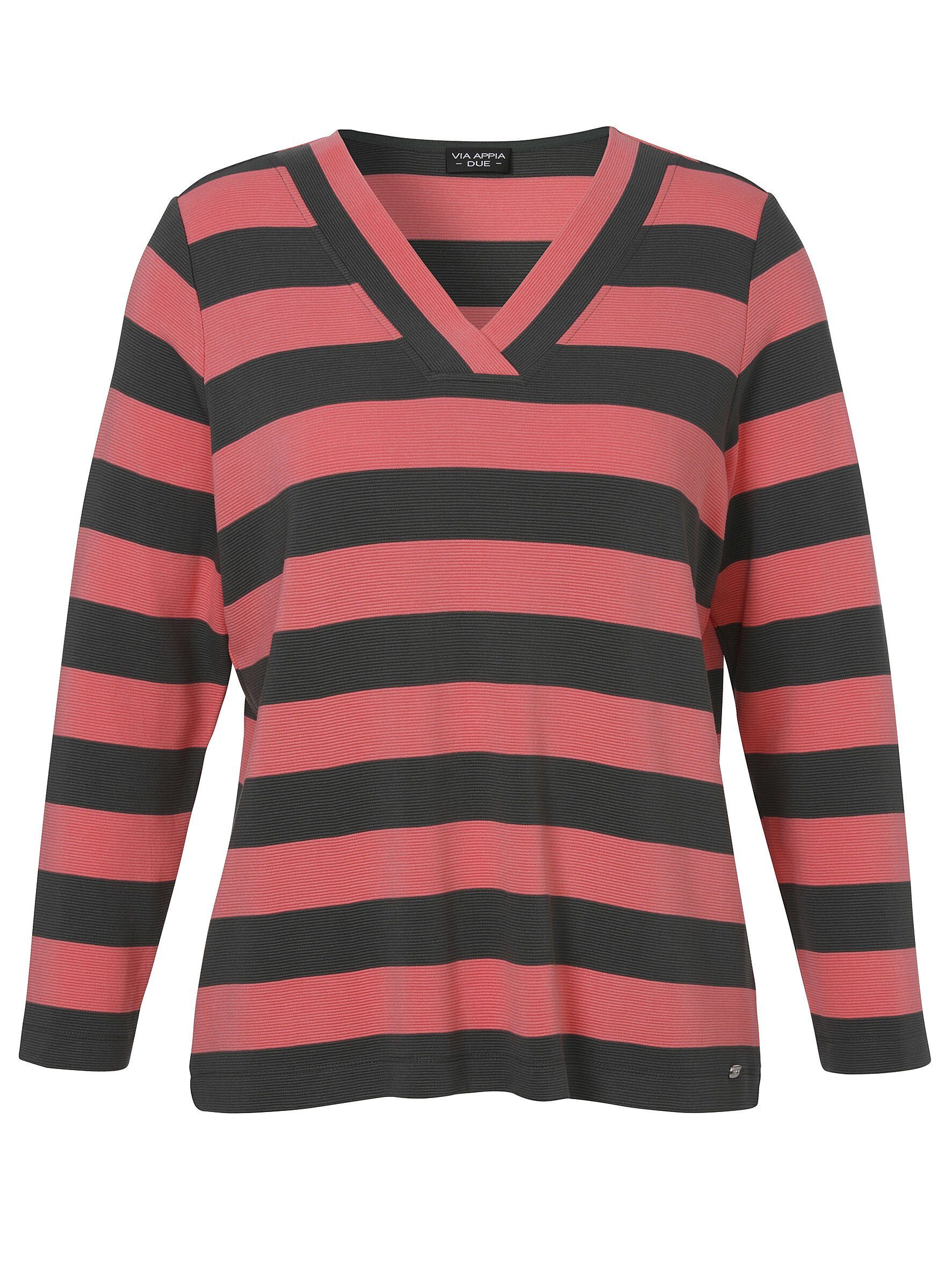 FRAPP V-Ausschnitt-Pullover mit Logo-Applikation
