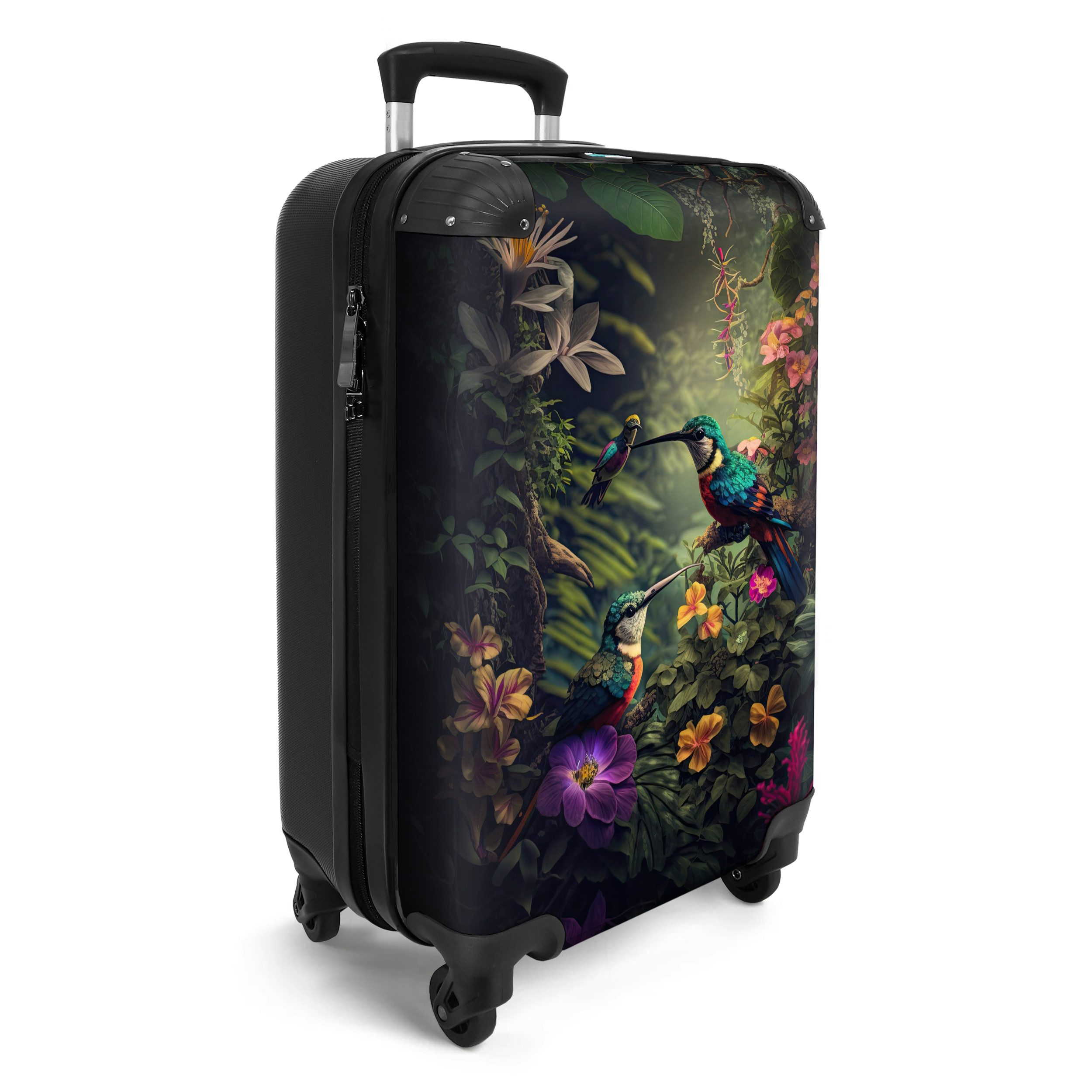 NoBoringSuitcases.com© Hartschalen-Trolley Blumen - Vogel - günstig online kaufen