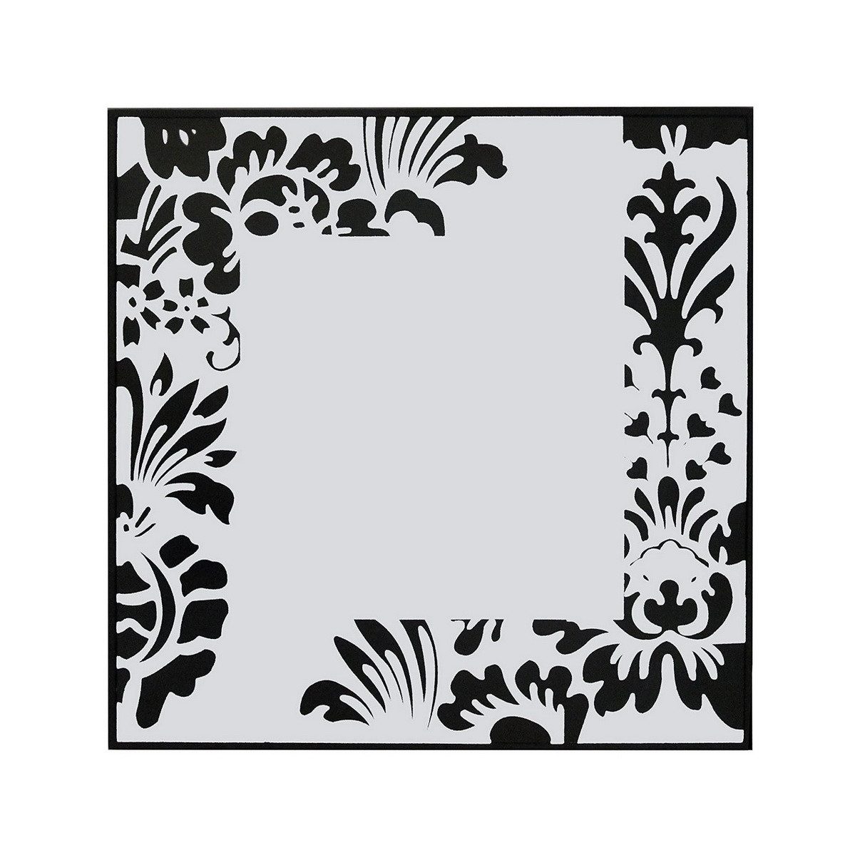 Oslo MasterLine Декоративное зеркало Зеркало 40 x 40 cm mit schwarzem oder silbernem Deko-Druck mit Holz, Mirror Зеркало gerahmt - FSC-zertifiziert - Deko Druck schwarz matt