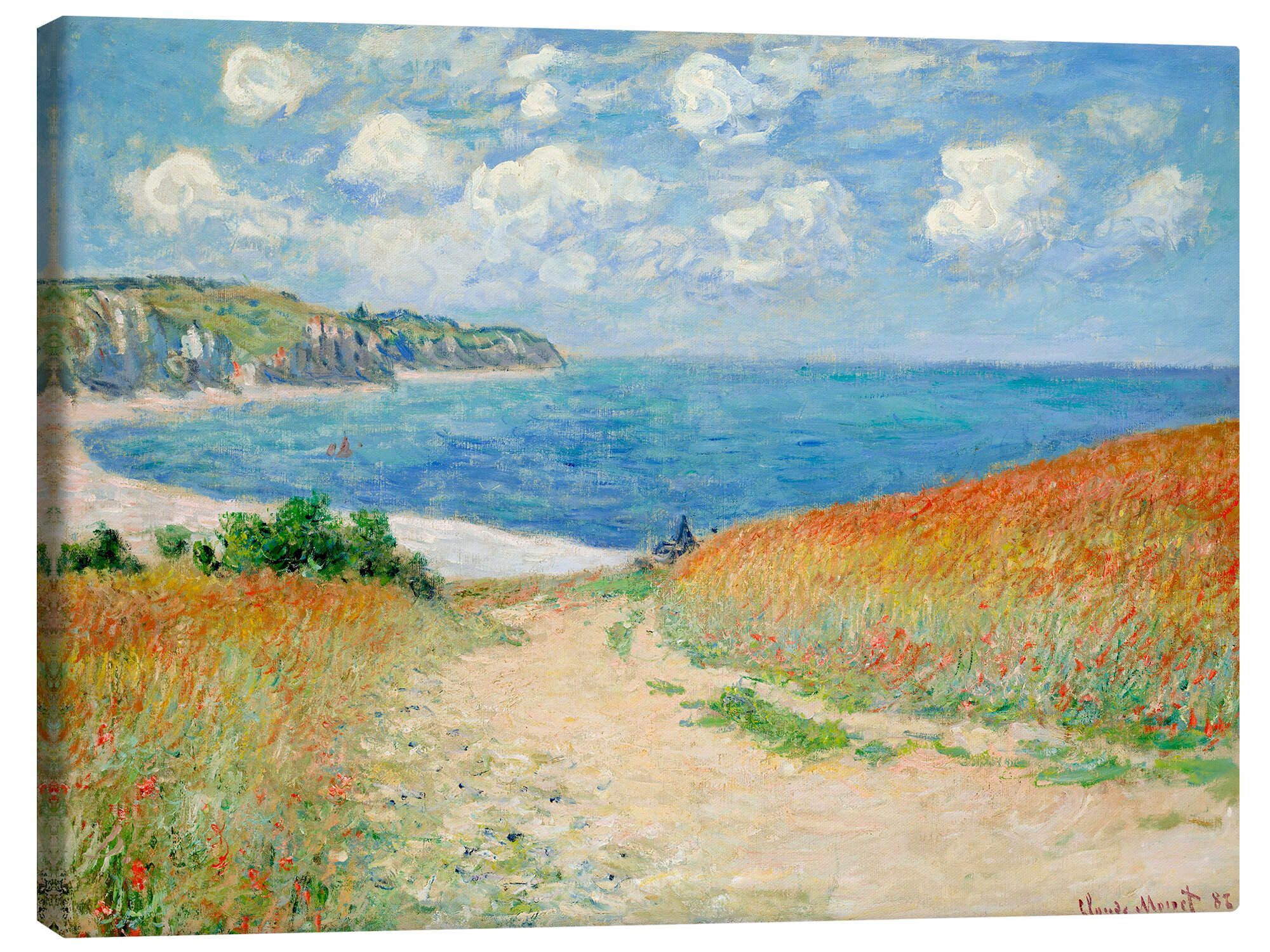 Posterlounge Wandbild Strandweg durch den Weizen bei Pourville, Claude Monet, erhältlich als Poster, Leinwandbild, Wandsticker oder Acrylglasbild