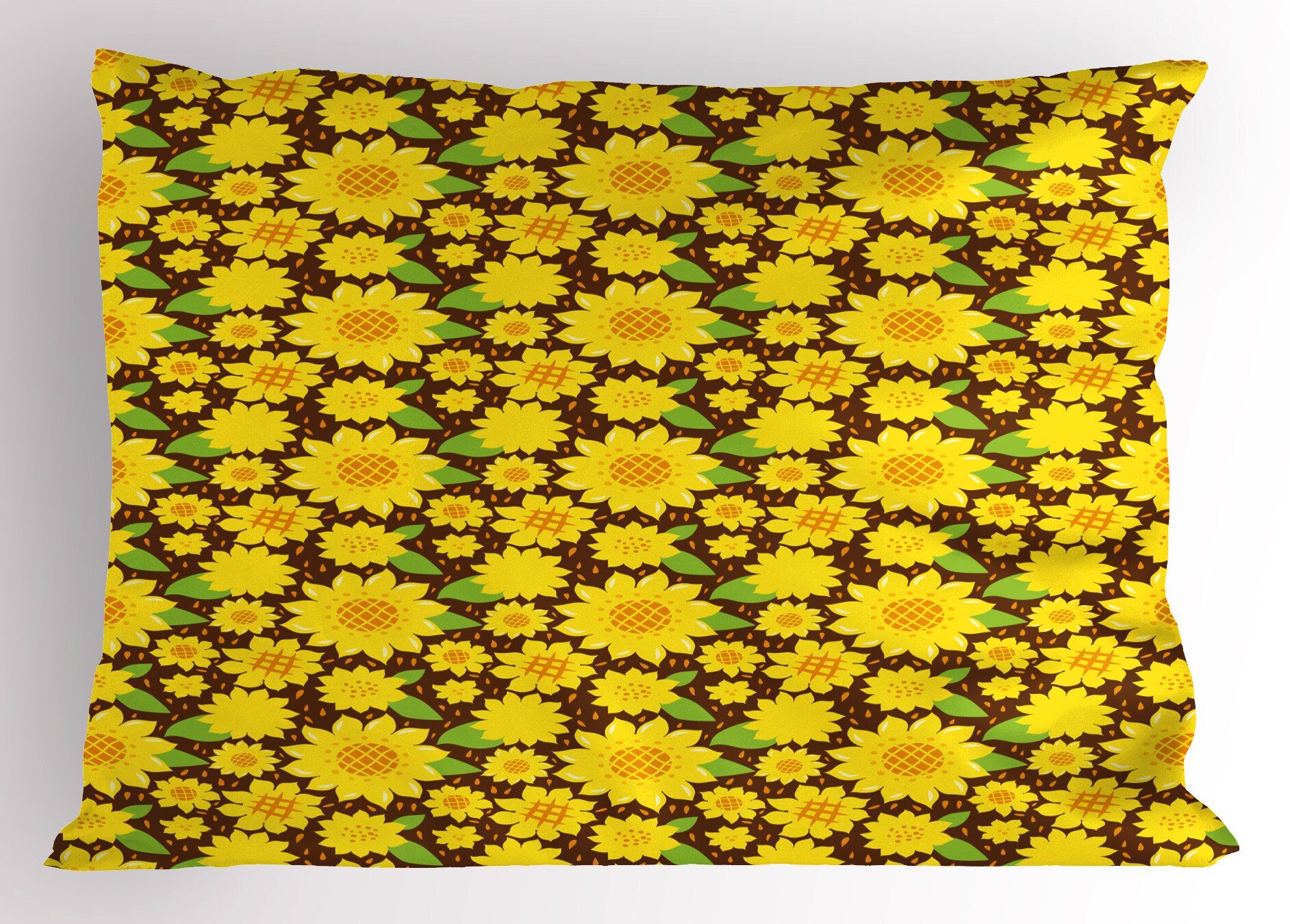 Kissenbezüge Dekorativer Standard King Size Gedruckter Kissenbezug, Abakuhaus (1 Stück), Sonnenblume Cartoon Blumen