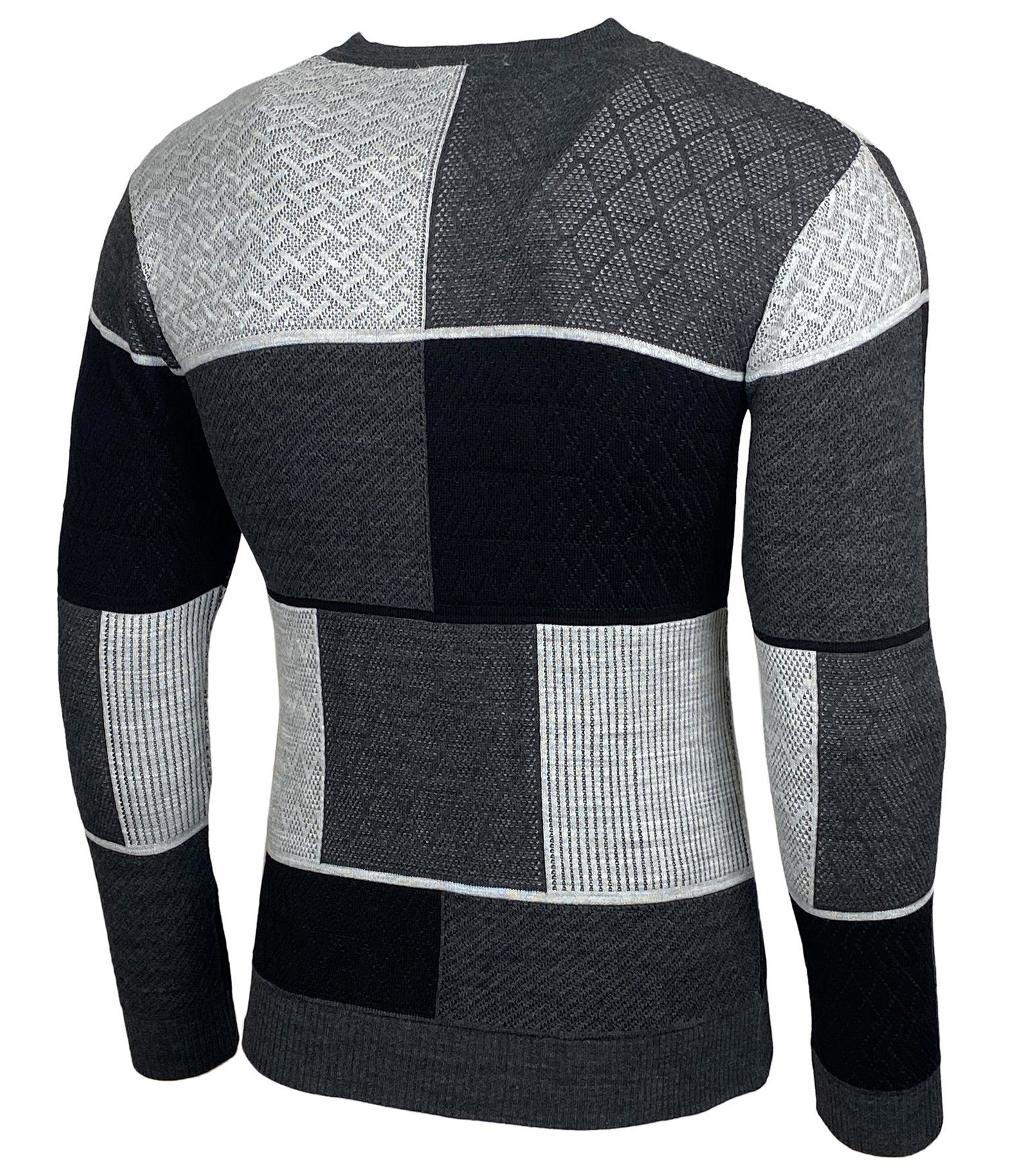 Baxboy Strickpullover Baxboy Herren Pullover V-Neck Strick-Pullover Rundkragen BB-52301