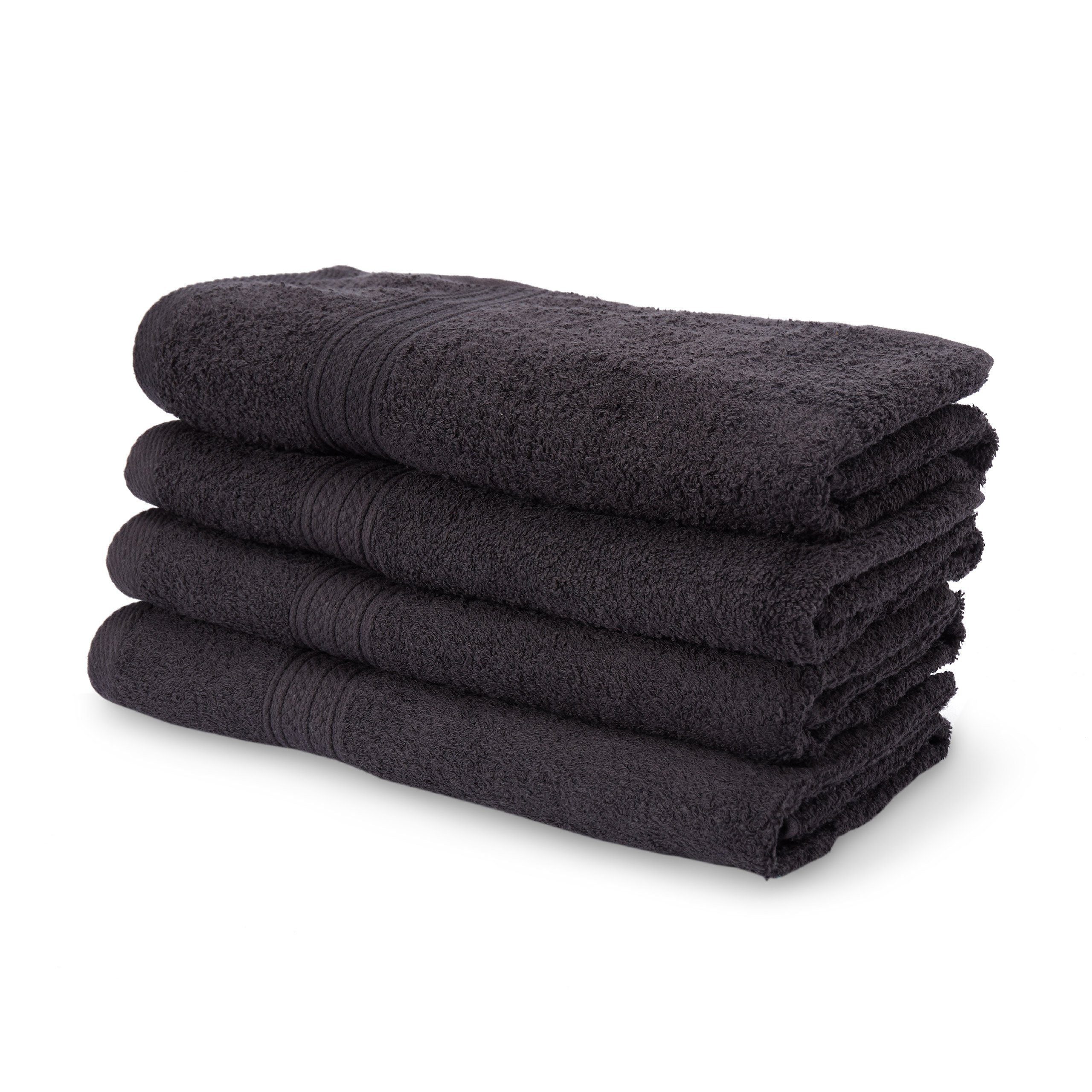 Lumaland Handtuch Set Premium Handtücher, Baumwolle, (Set, 4-tlg), 4er Set Handtücher 50 x 100 cm aus 100 % Baumwolle 500 g/m² anthrazit