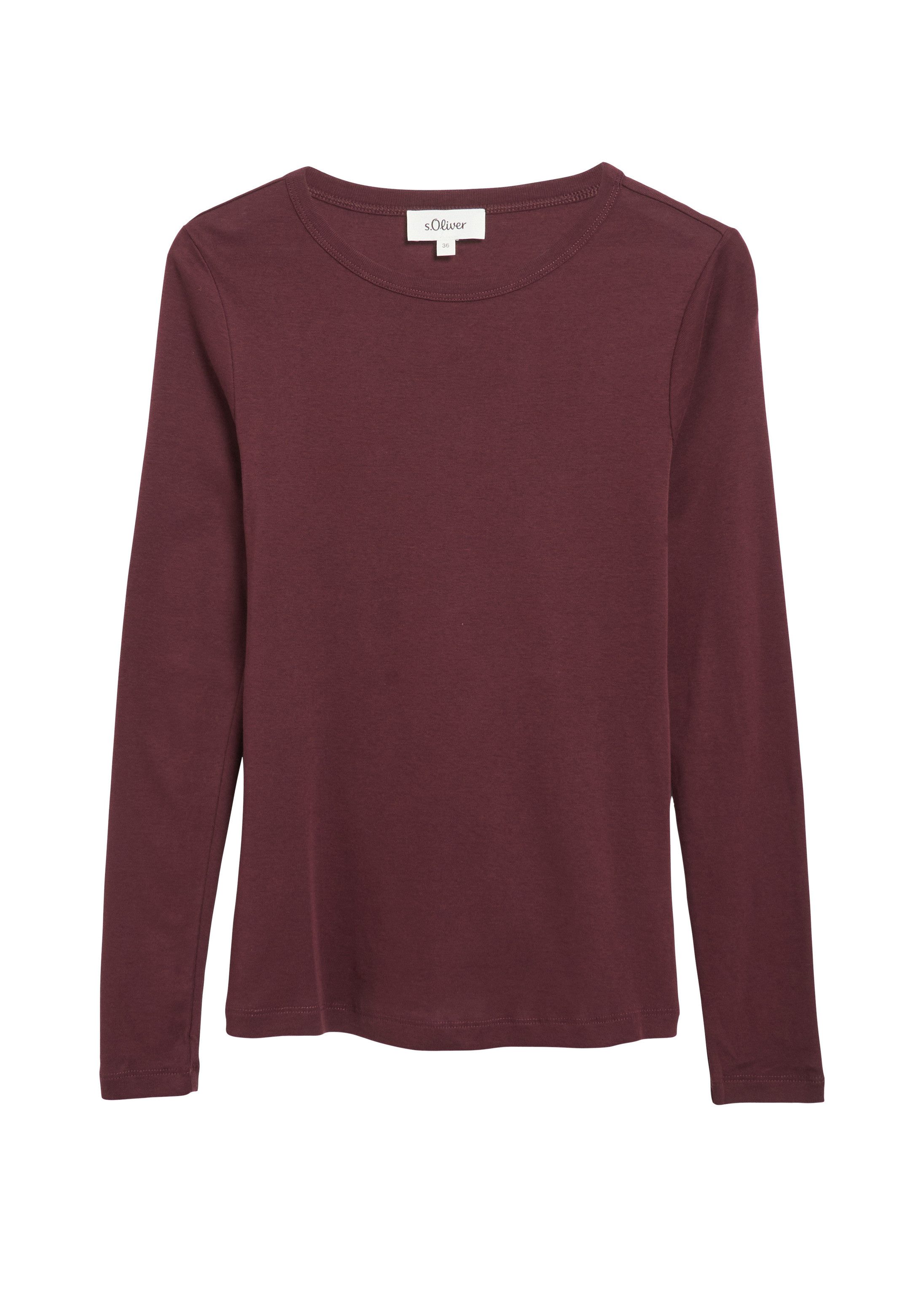 s.Oliver Langarmshirt T-Shirt Longsleeve im Slim Fit