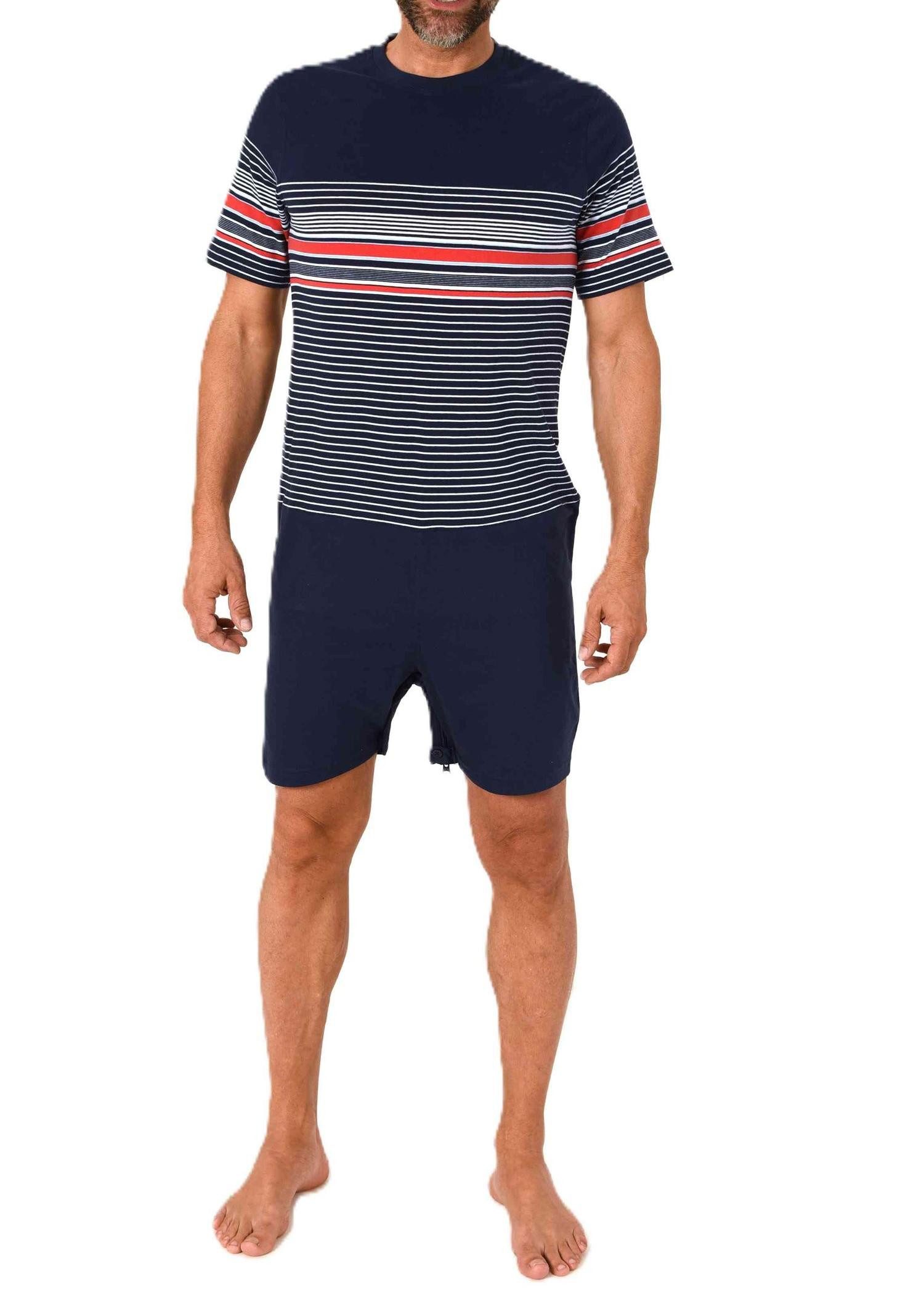Normann Care Pyjama Herren Pflegeoverall kurzarm mit Reißverschluss am Rück günstig online kaufen