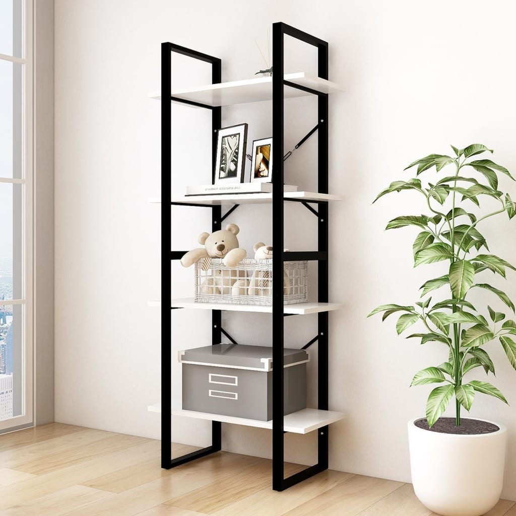 vidaXL Bücherregal NA Bücherregal 4 Fächer Weiß 60x30x140 cm Kiefer Massivholz