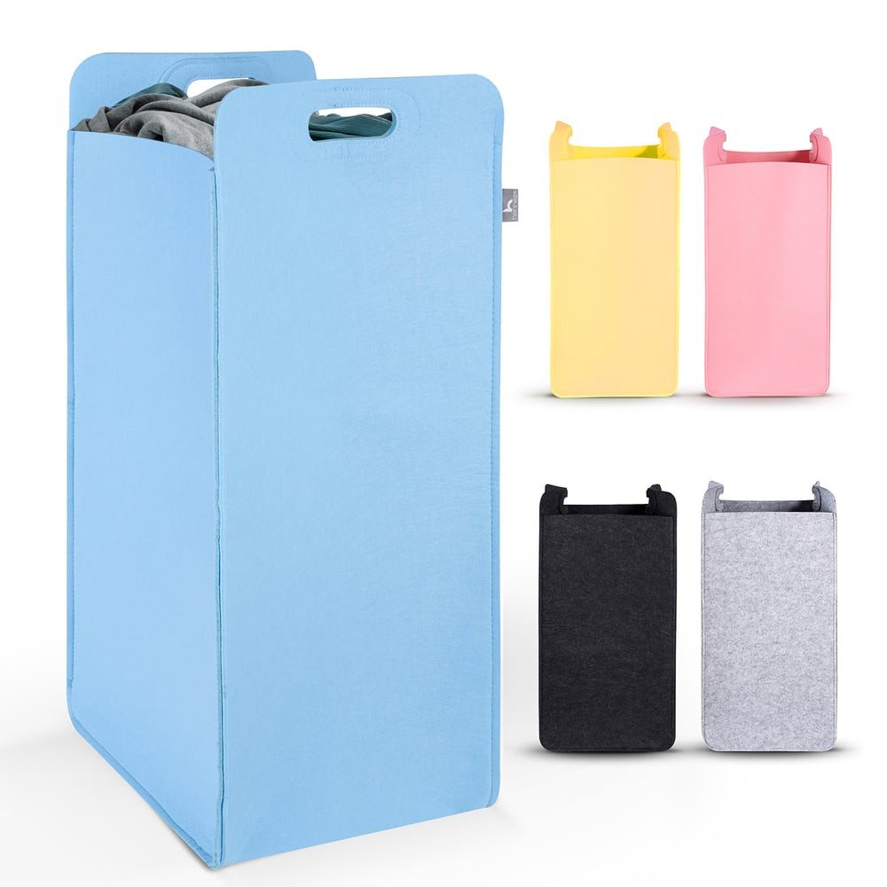 HENNEZ Wäschekorb "Katy" aus Filz schmal und zusammenklappbar,  80l, Wäsche günstig online kaufen