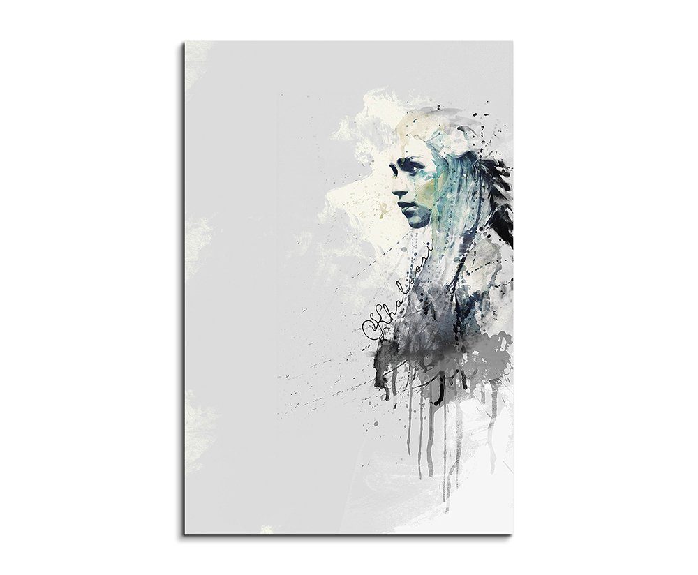 Sinus Art Leinwandbild Khaleesi Game of Thrones 90x60cm Aquarell Art Wandbild auf Leinwand fertig gerahmt Original Sinus Ar