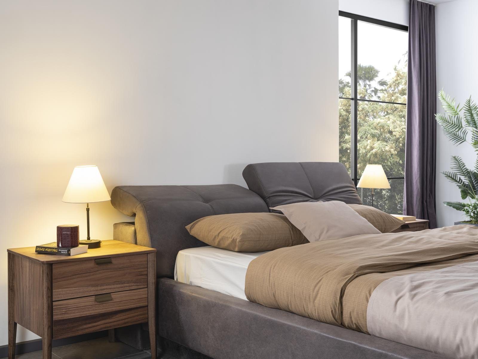 Schlafzimmer JVmoebel Bett Bett, Möbel Design Holz Betten Doppelbett Polster Material