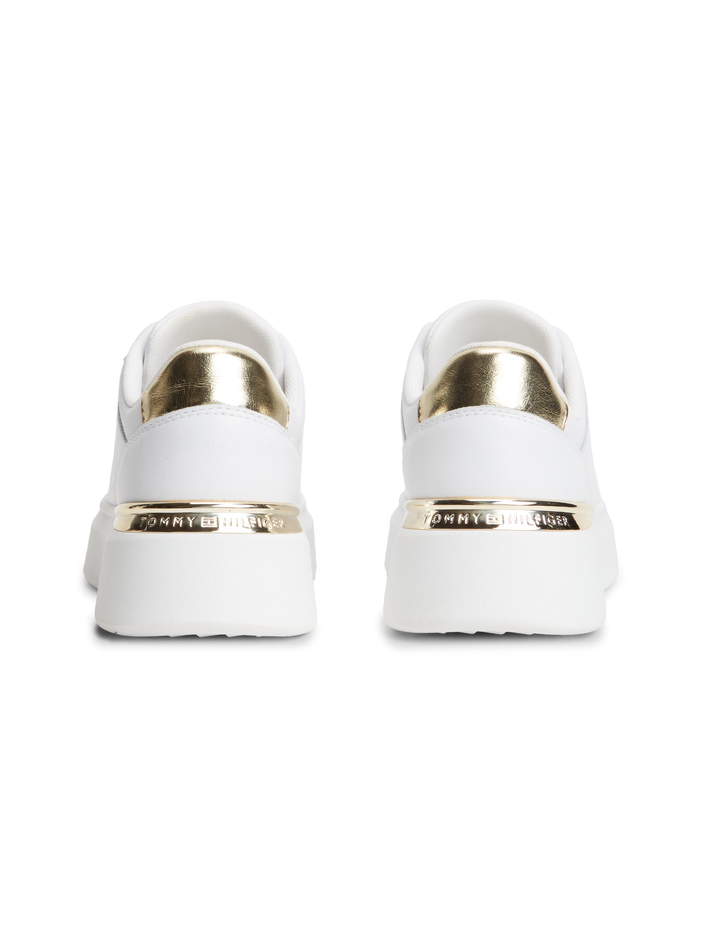 Tommy Hilfiger TH PLATFORM CHIC SNEAKER Plateausneaker Freizeitschuh, Halbschuh, Schnürer mit goldfarbenen Fersen-Details