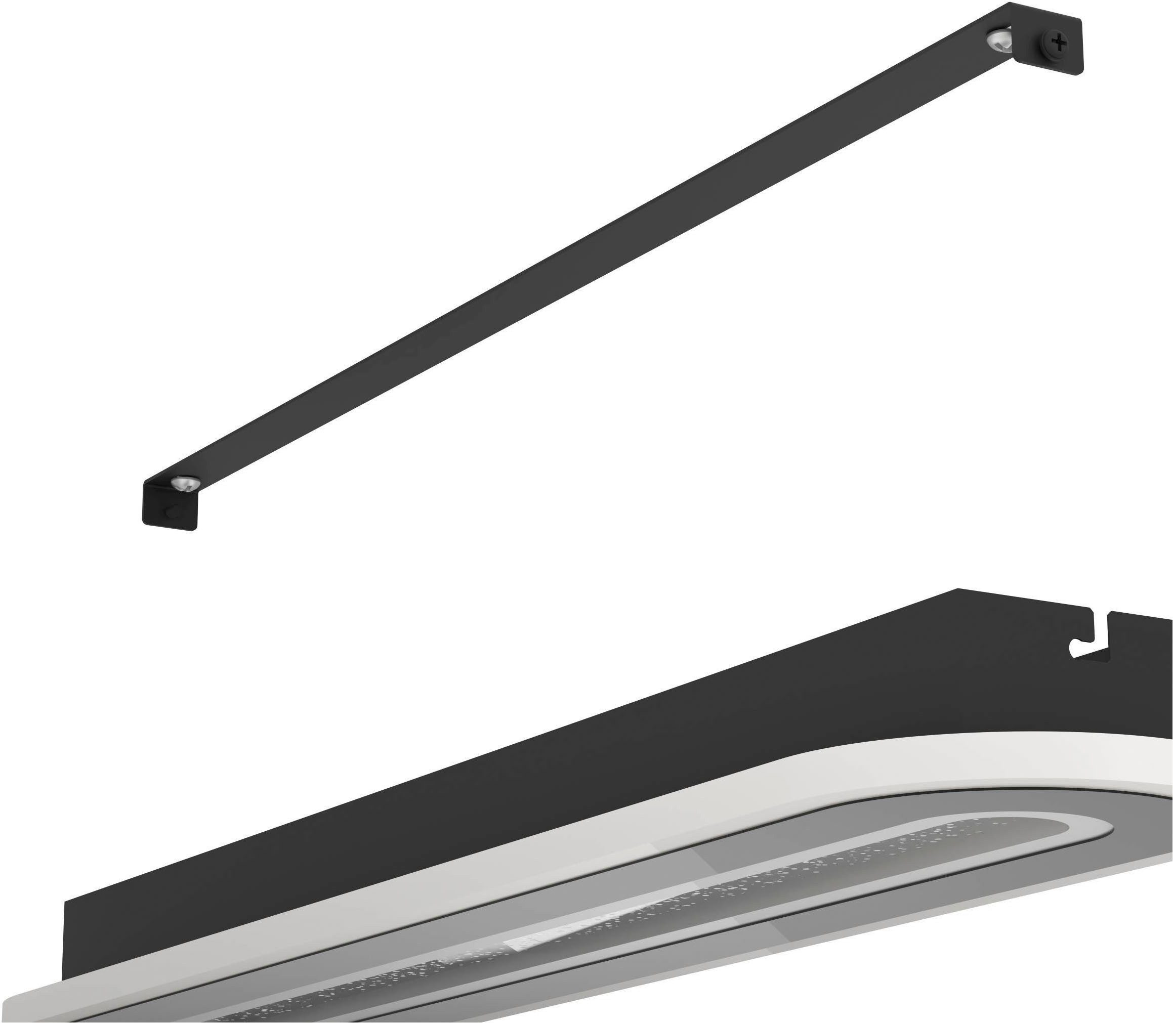 EGLO Deckenleuchte Macchioni Deckenlampe, Küchenlampe aus Metall und Kusntoff, Lampe, CCT - über Fernbedienung, Dimmfunktion, Farbwechsel, dimmbar über Fernbedienung, mehrere Helligkeitsstufen, LED fest integriert, Neutralweiß, Kaltweiß, Warmweiß, Wand-/Deckenleuchte - L55 x B12 x H4,5 cm - schwarz, weiß - 20W inkl.