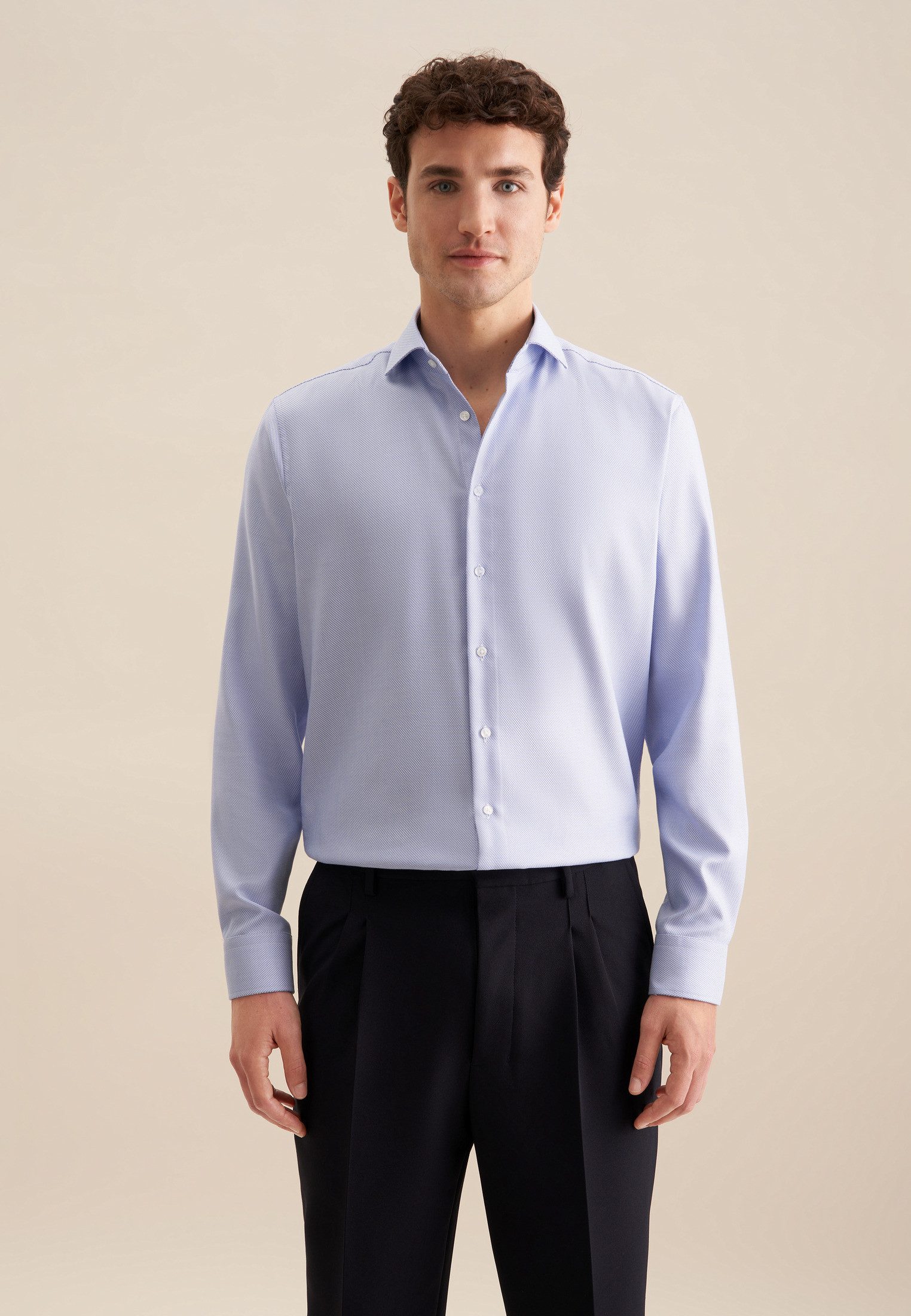 seidensticker Businesshemd Schwarze Rose Regular 1/1 Kentkragen Struktur