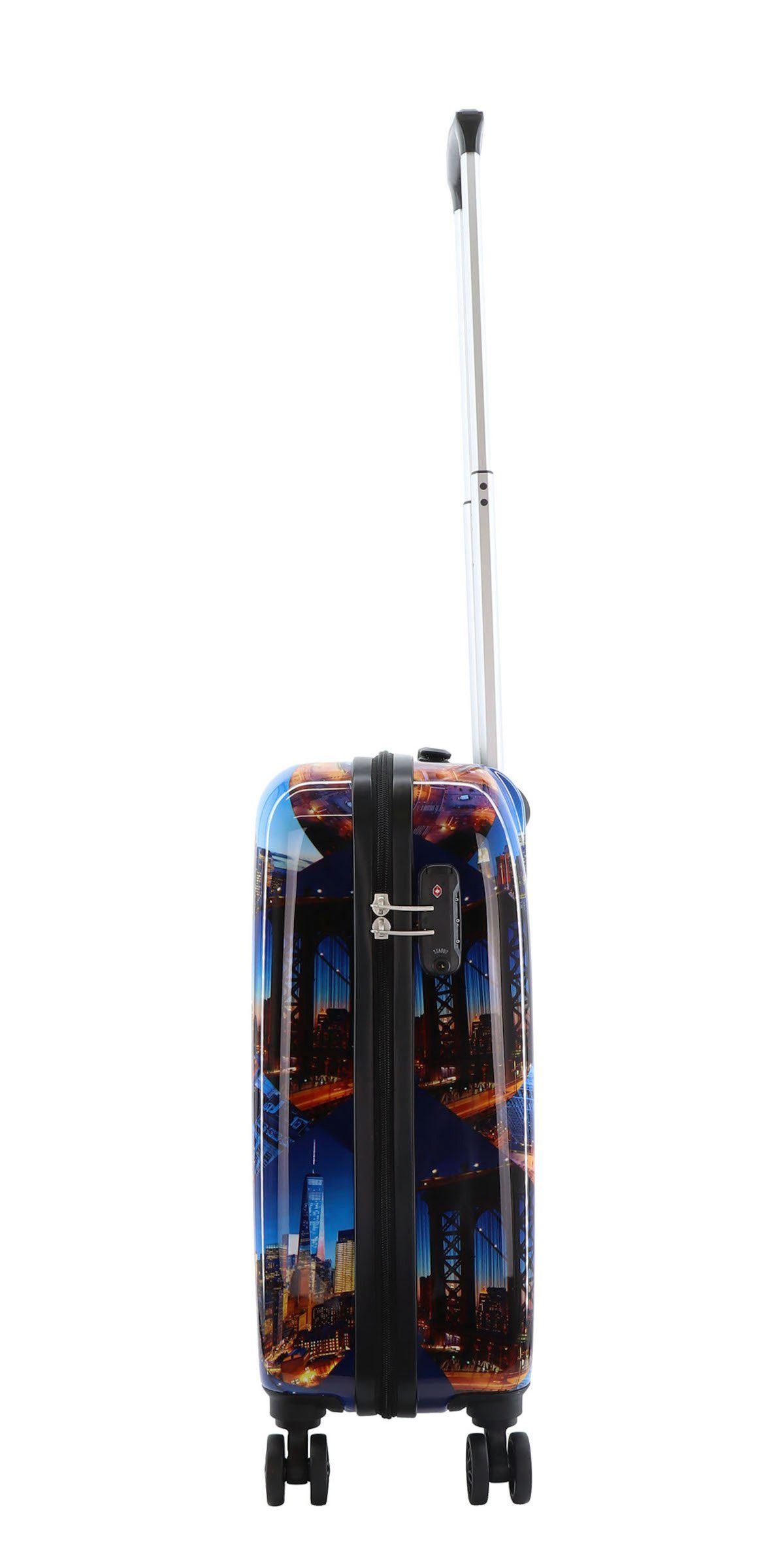 Saxoline® Koffer Spinner 4 Rollen TSA Gr. S/M/L/SET New York City, 4 Rollen, TSA-Zahlenschloss