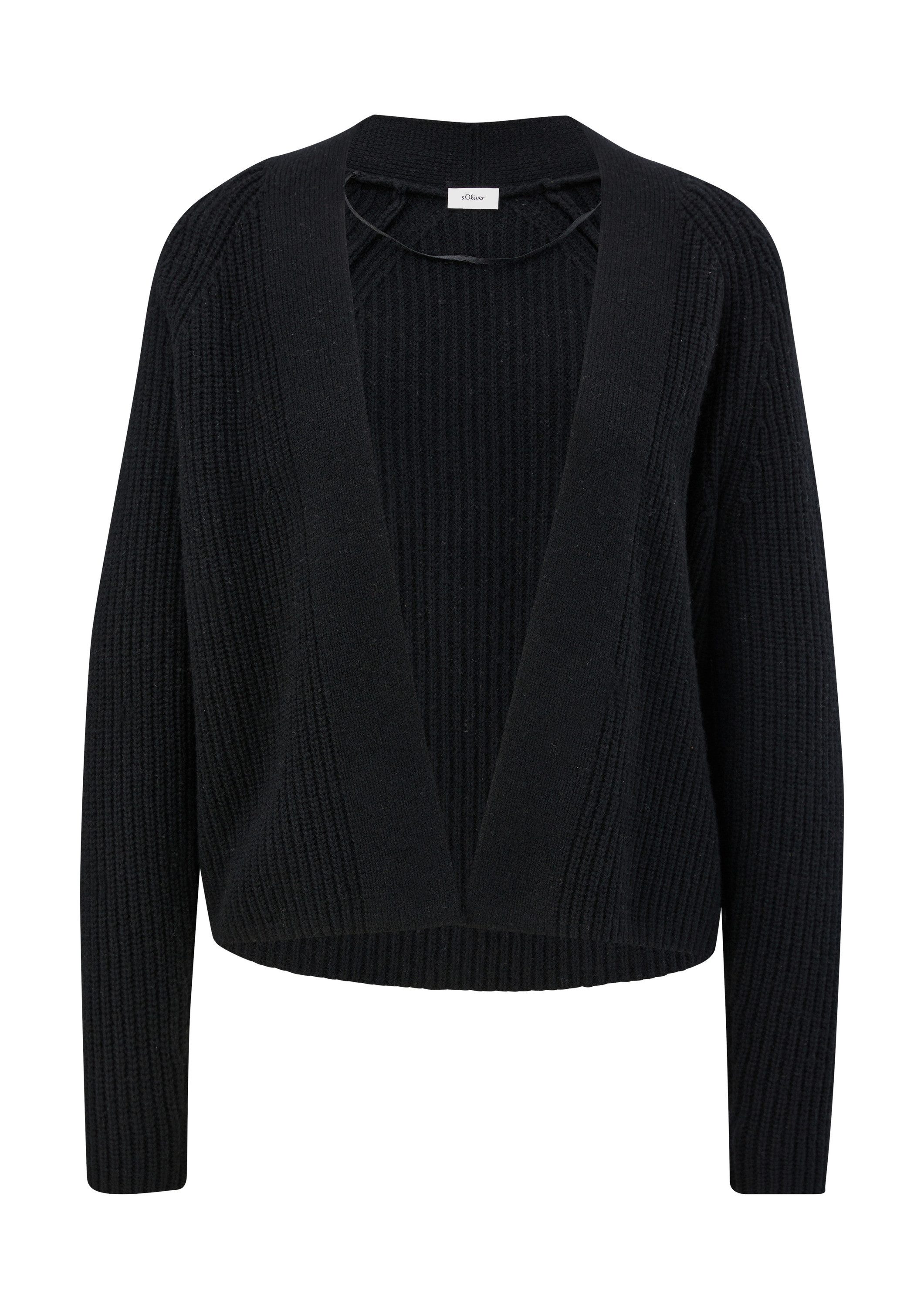 s.Oliver Cardigan Strickjacke Kurzer Cardigan aus Wollmix