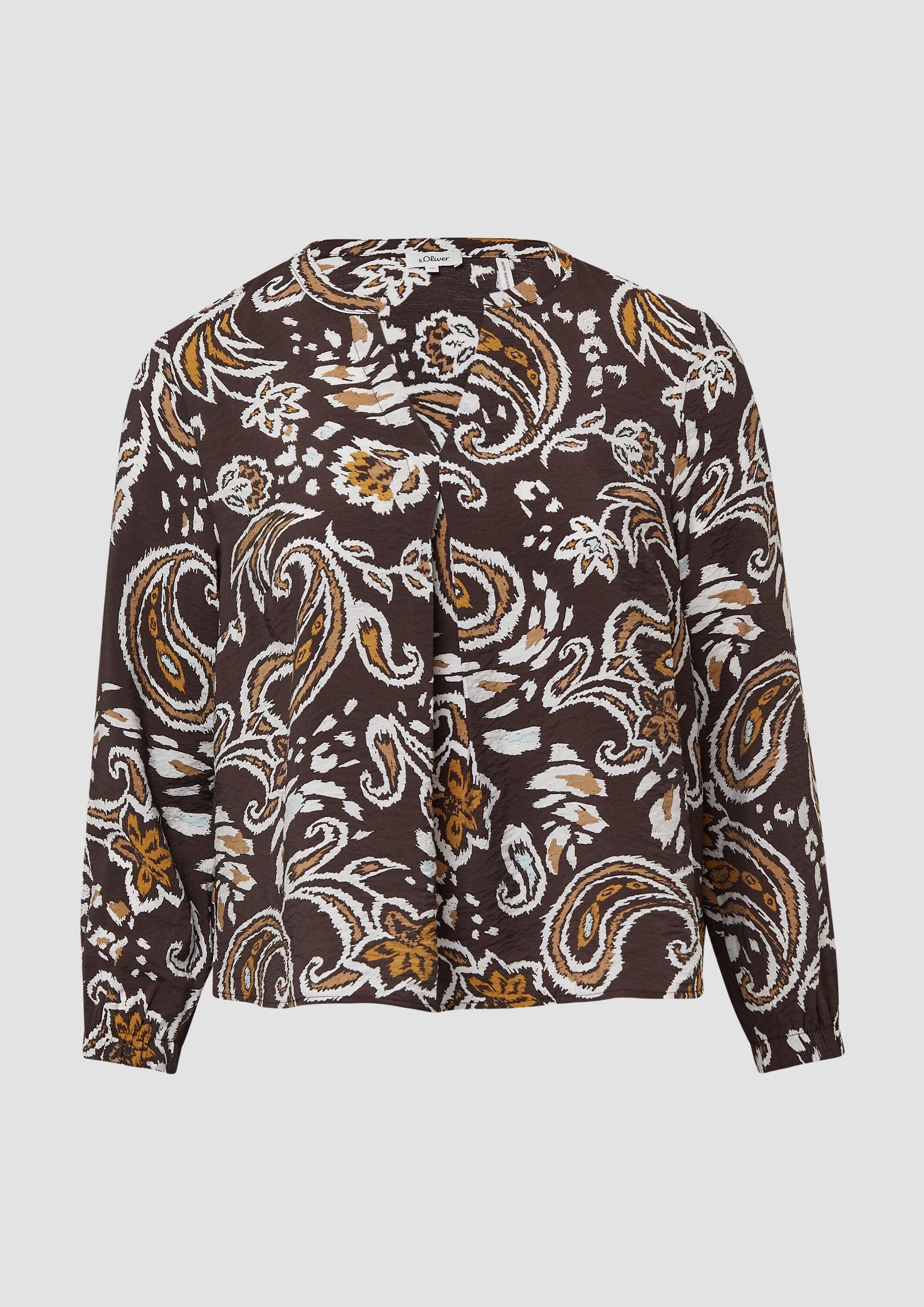 s.Oliver Langarmbluse Bluse Strukturierte Viskosemix-Bluse mit All-over-Print