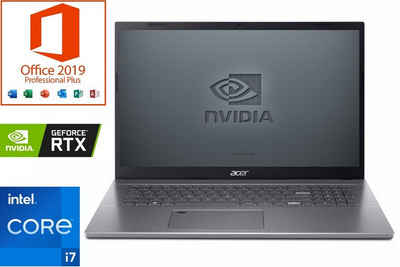 Acer Aspie A517-53, 32GB RAM, Gaming-Notebook (44,00 cm/17.3 Zoll, Intel Core i7 1260P, RTX 2050, 500 GB SSD, Thunderbolt 4, Windows 11 Pro inkl. Microsoft Office 2019 Professional)