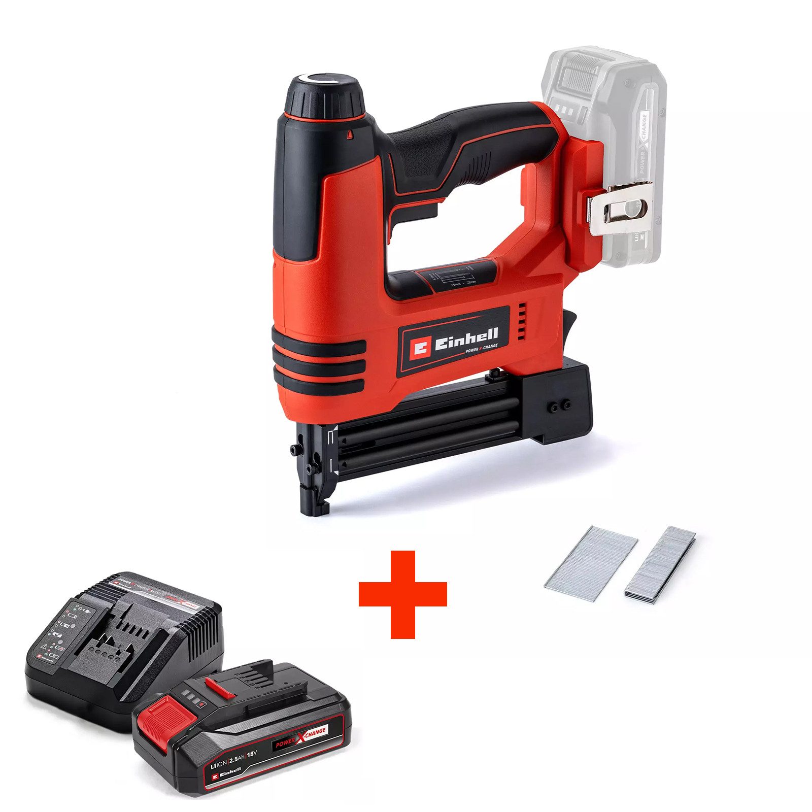 Einhell Akku-Tacker Einhell Akku-Nagler TE-CN 18 Li - inkl. 2,5 Ah Akku und Nadeln, (Komplett-Set)