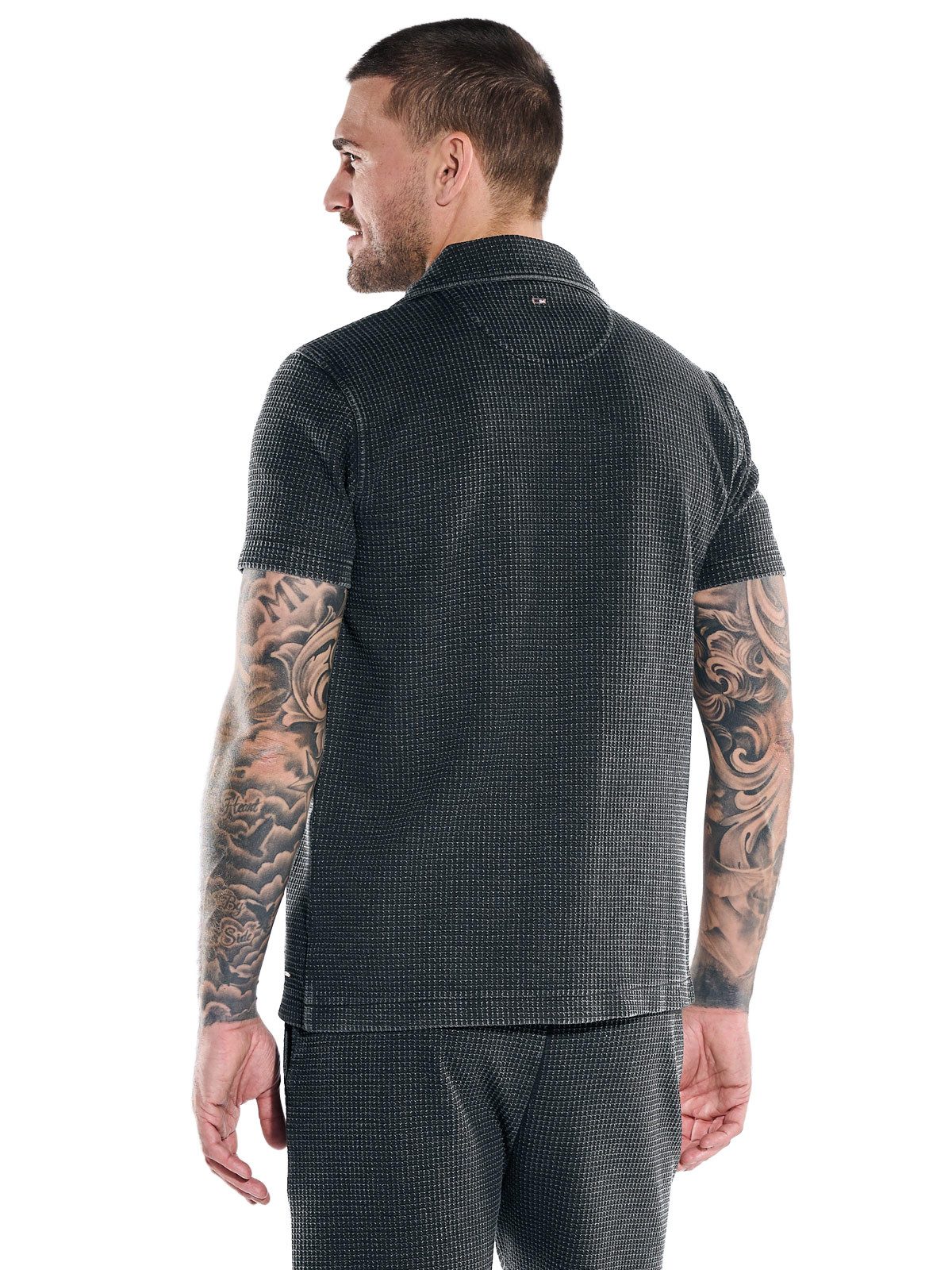 emilio adani Sweatshirt Herren Sweat Homewear aus Baumwolle mit Kragen, Anthrazit