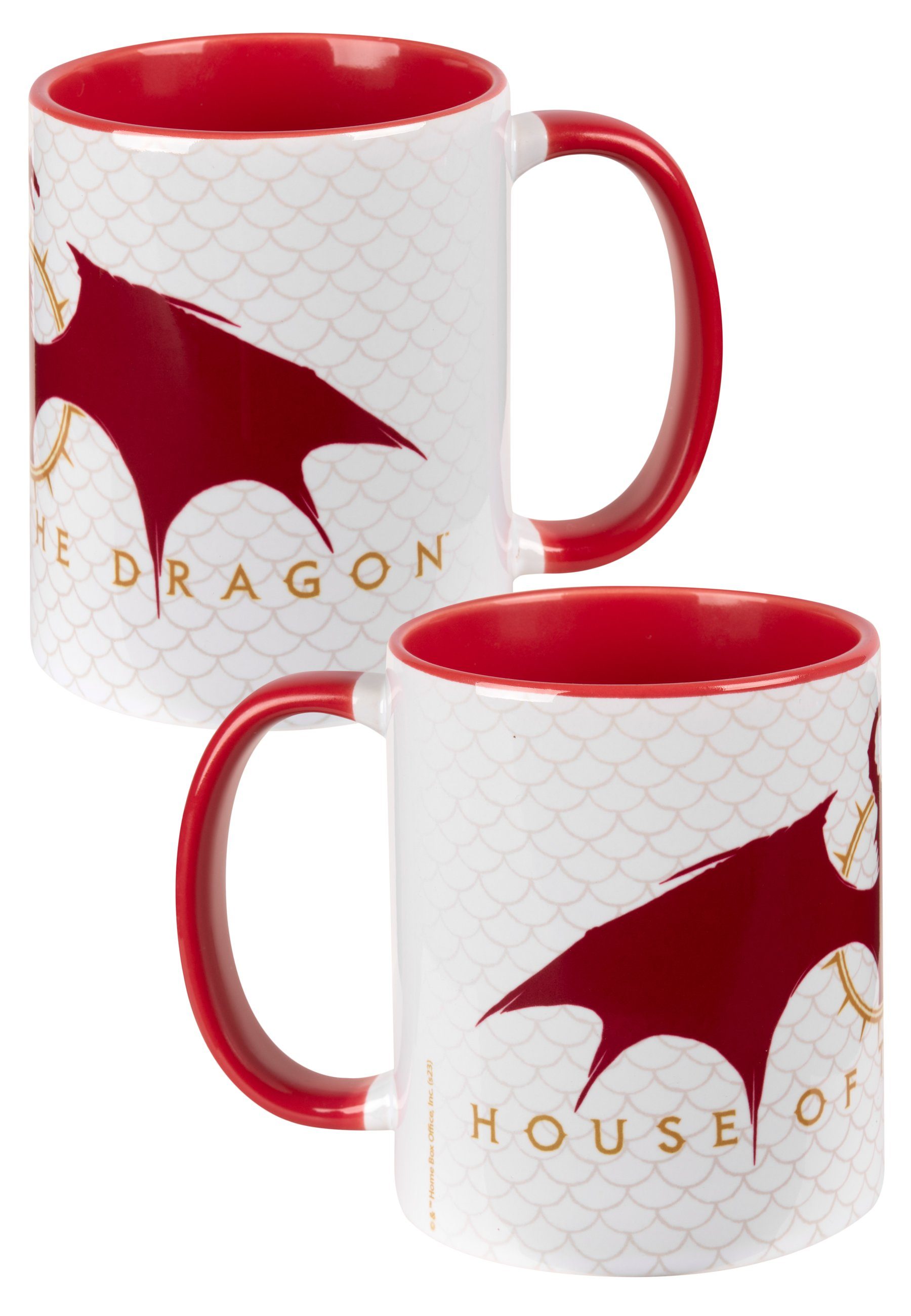 United Labels® Tasse House of the Dragon Tasse - Kaffeetasse Kaffeebecher Weiß/Rot 320 ml, Keramik