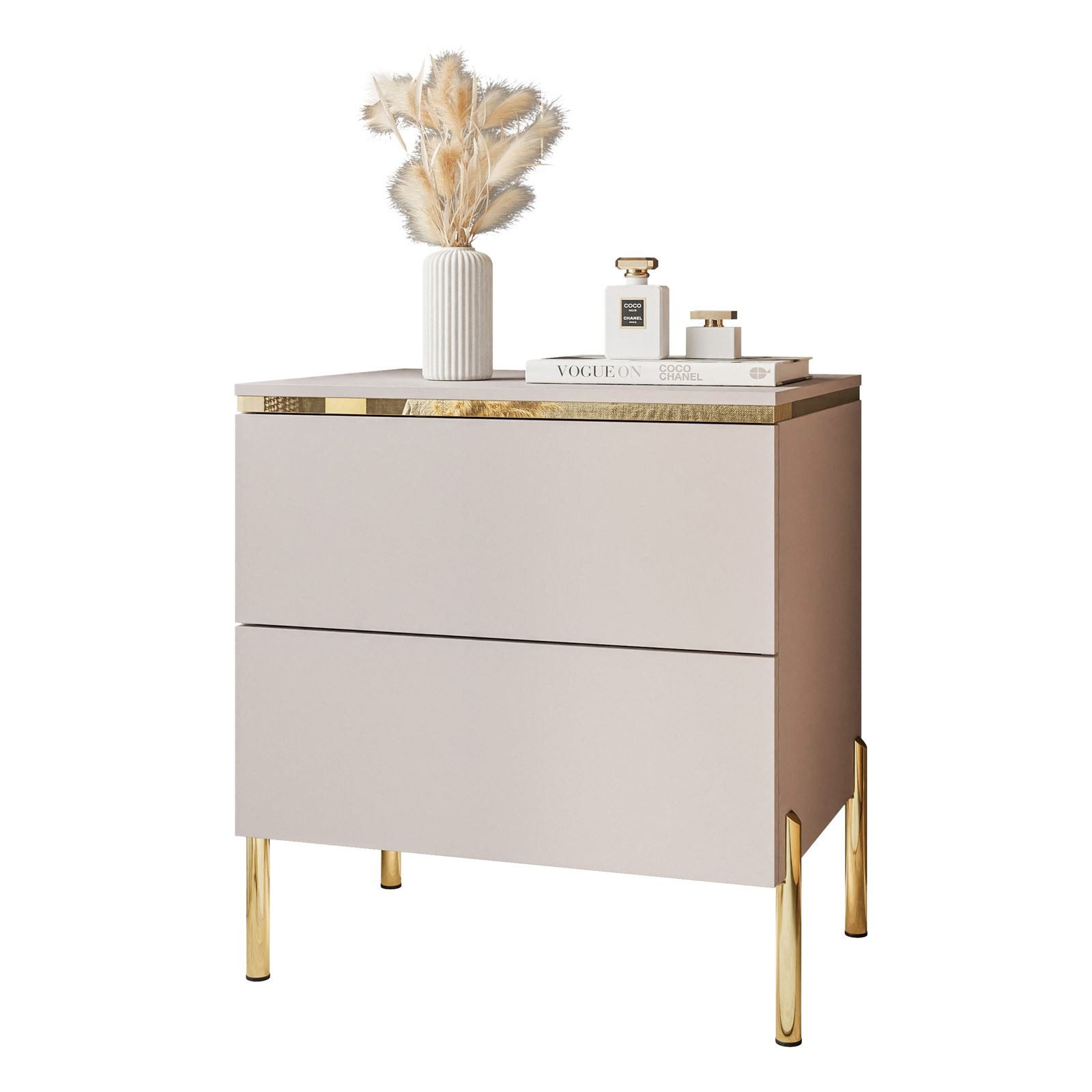 Lookway Nachttisch AURORA II KASCHMIR mit Beinen und LED-Beleuchtung (1x Na günstig online kaufen