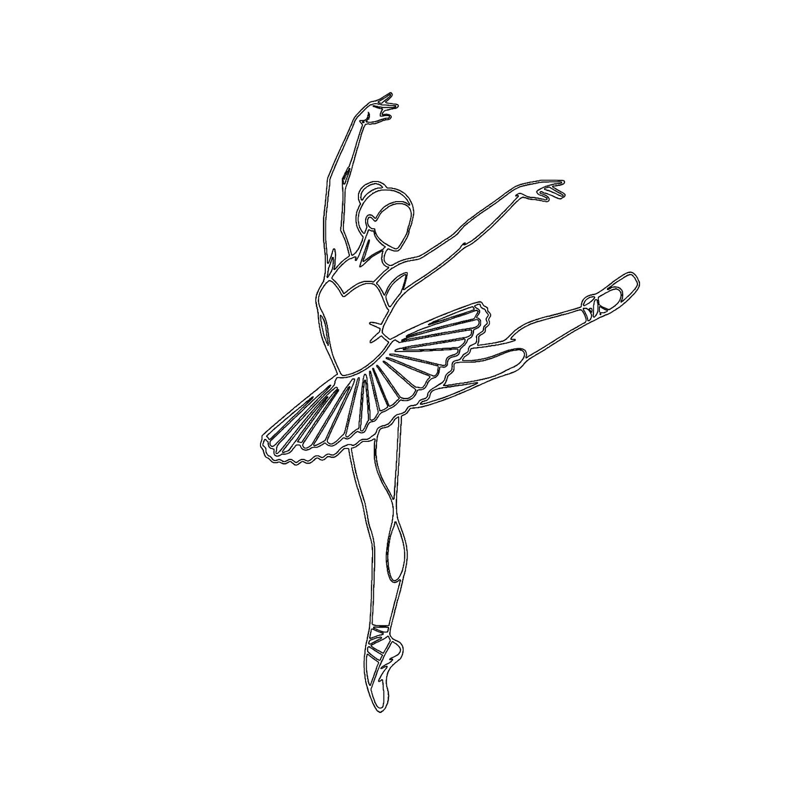 Jumpeak Wanddekoobjekt Wanddekoration mit Balletttänzerinnen, Tanz, Eleganz, Linienkunst, Metall, 4 Farben, 3Größen, Wanddekoration für das Wohnzimmer,Romantik