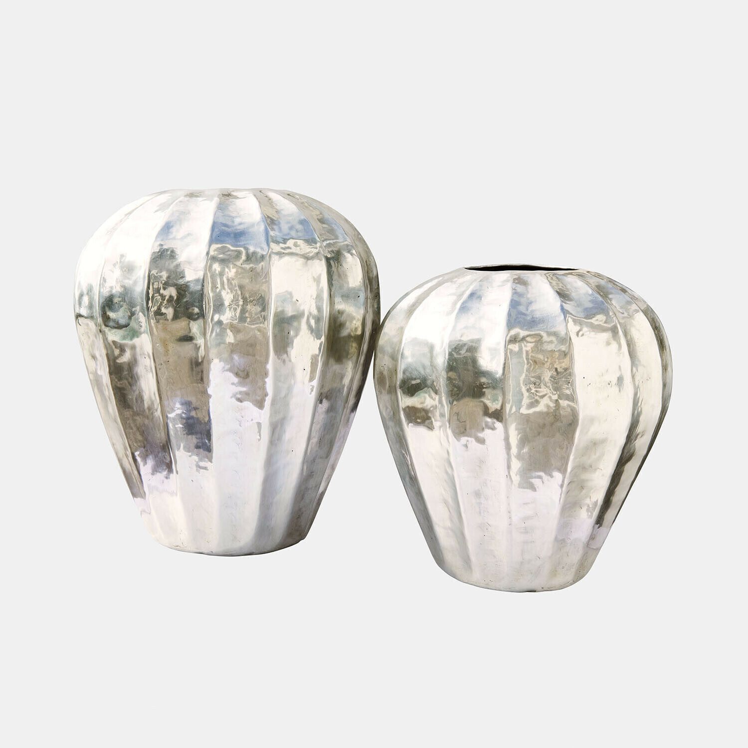 Mirabeau Übertopf Vase 2er Set Lévronne silber