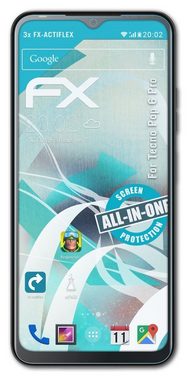 atFoliX Schutzfolie Displayschutzfolie für Tecno Pop 6 Pro, (3 Folien), Ultraklar und flexibel