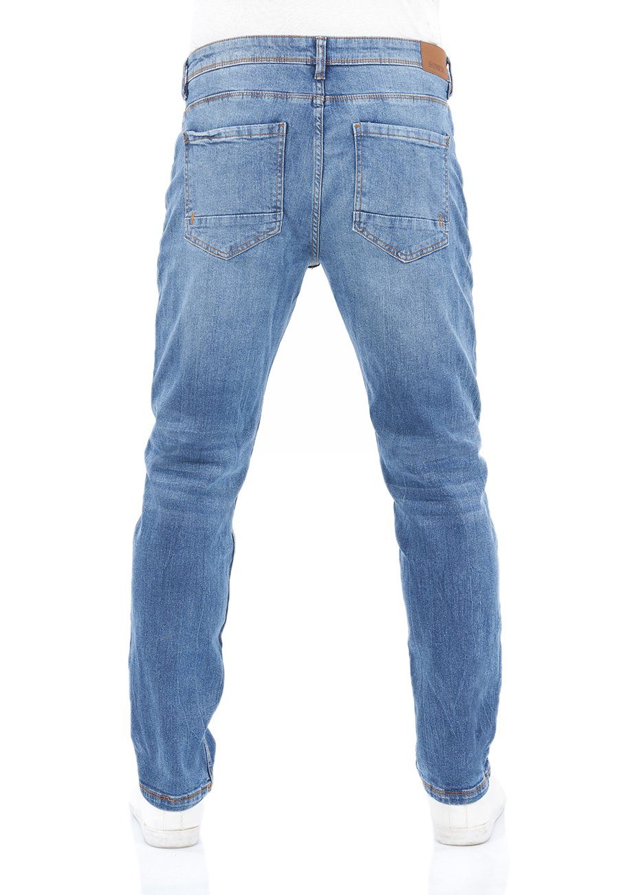 riverso Straight-Jeans Regular Denim Middle Stretch Jeanshose Fit Herren RIVChris Hose (M236) Denim mit Blue