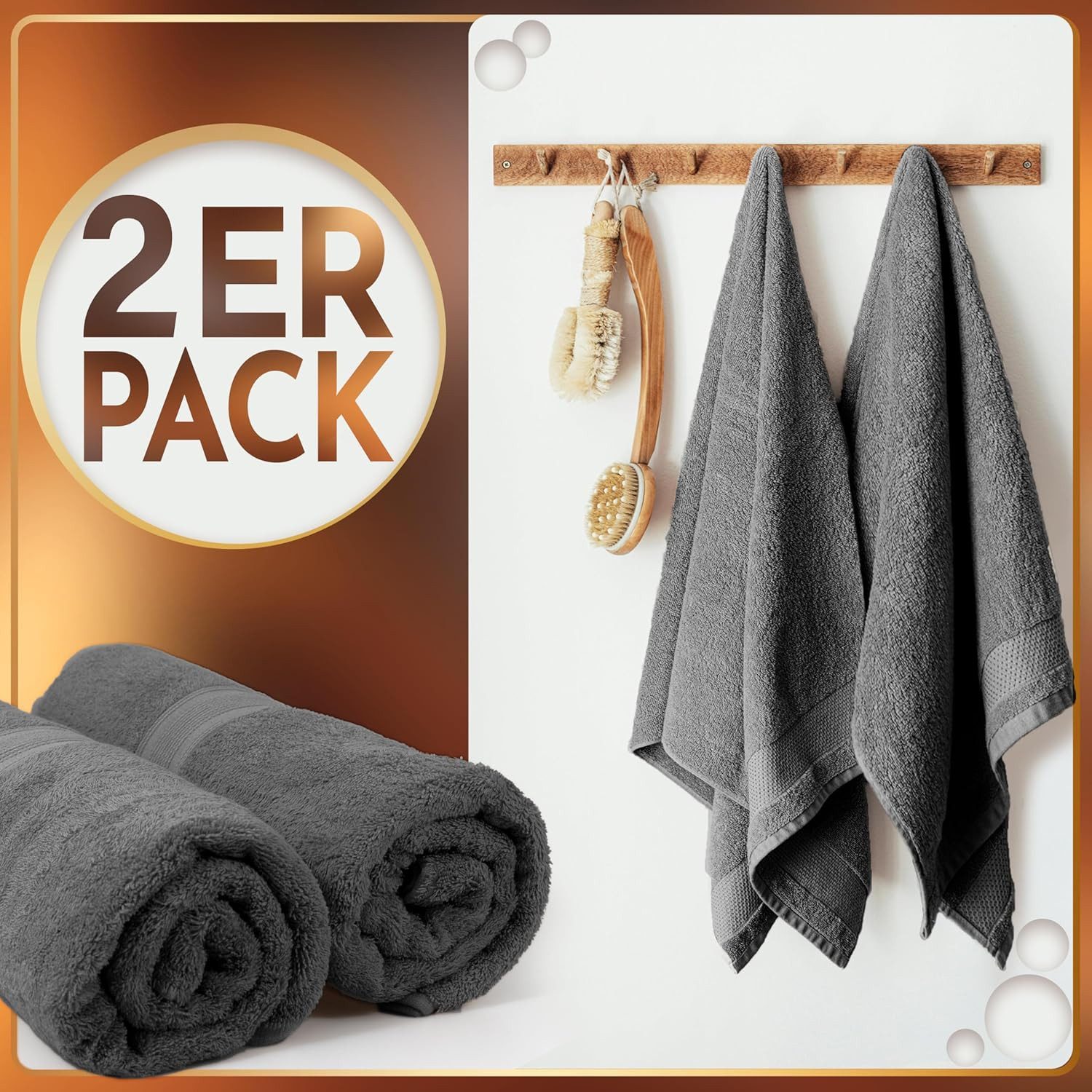 NatureMark Saunatuch Frottier Saunatücher 80x200cm, 100% Baumwolle (2-St), günstig online kaufen