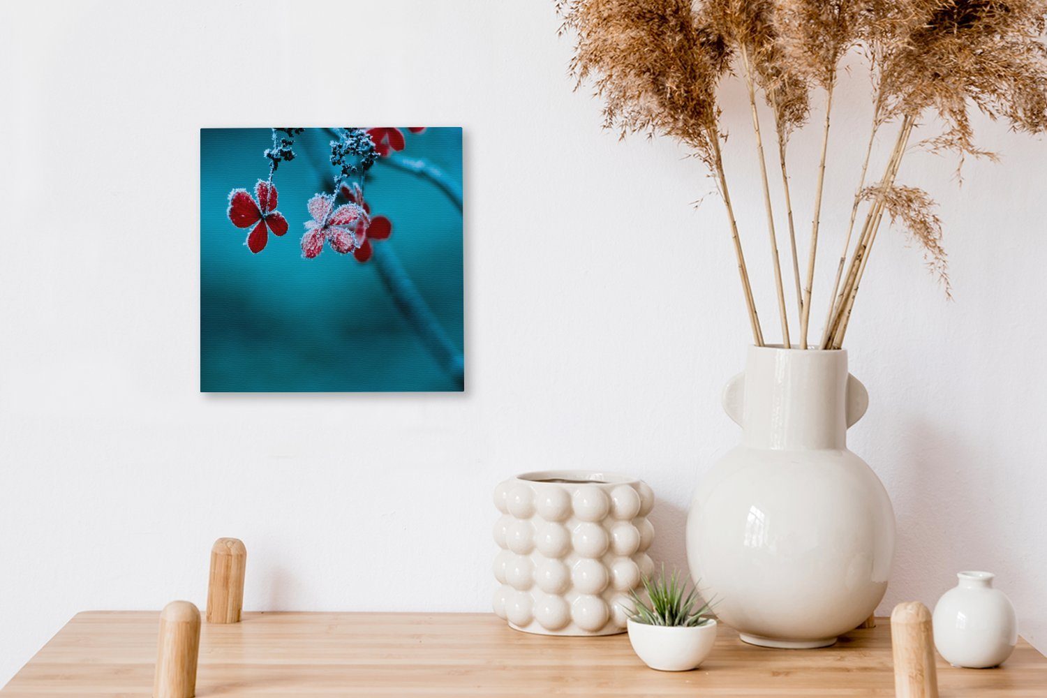 Bilder für Blume Schlafzimmer Leinwand (1 Schneeregen, St), Rot Leinwandbild OneMillionCanvasses® Wohnzimmer - -