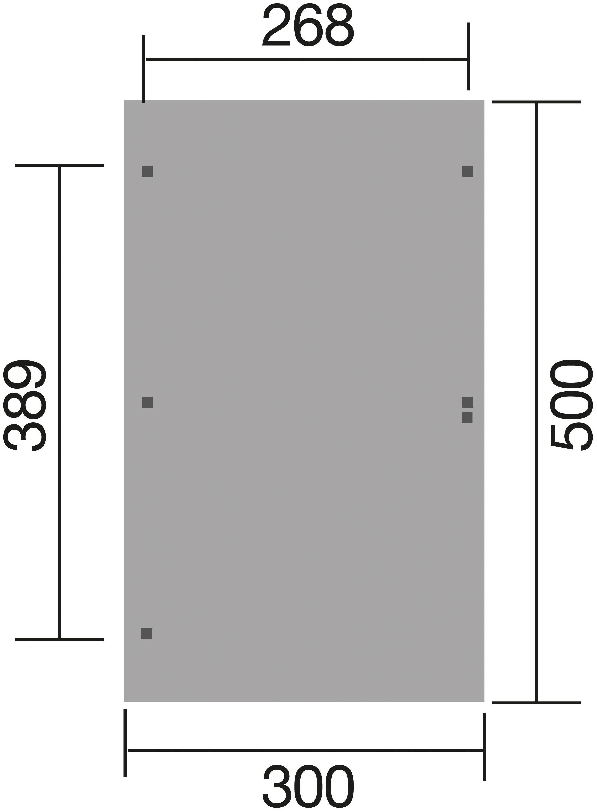 weka Einzelcarport 606 Einfahrtshöhe, mit BxT: 300x500 Gr.1, 217,5 A Rundbogen cm cm