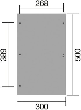 weka Einzelcarport 606 A Gr.1, BxT: 300x500 cm, 217,5 cm Einfahrtshöhe, mit Rundbogen