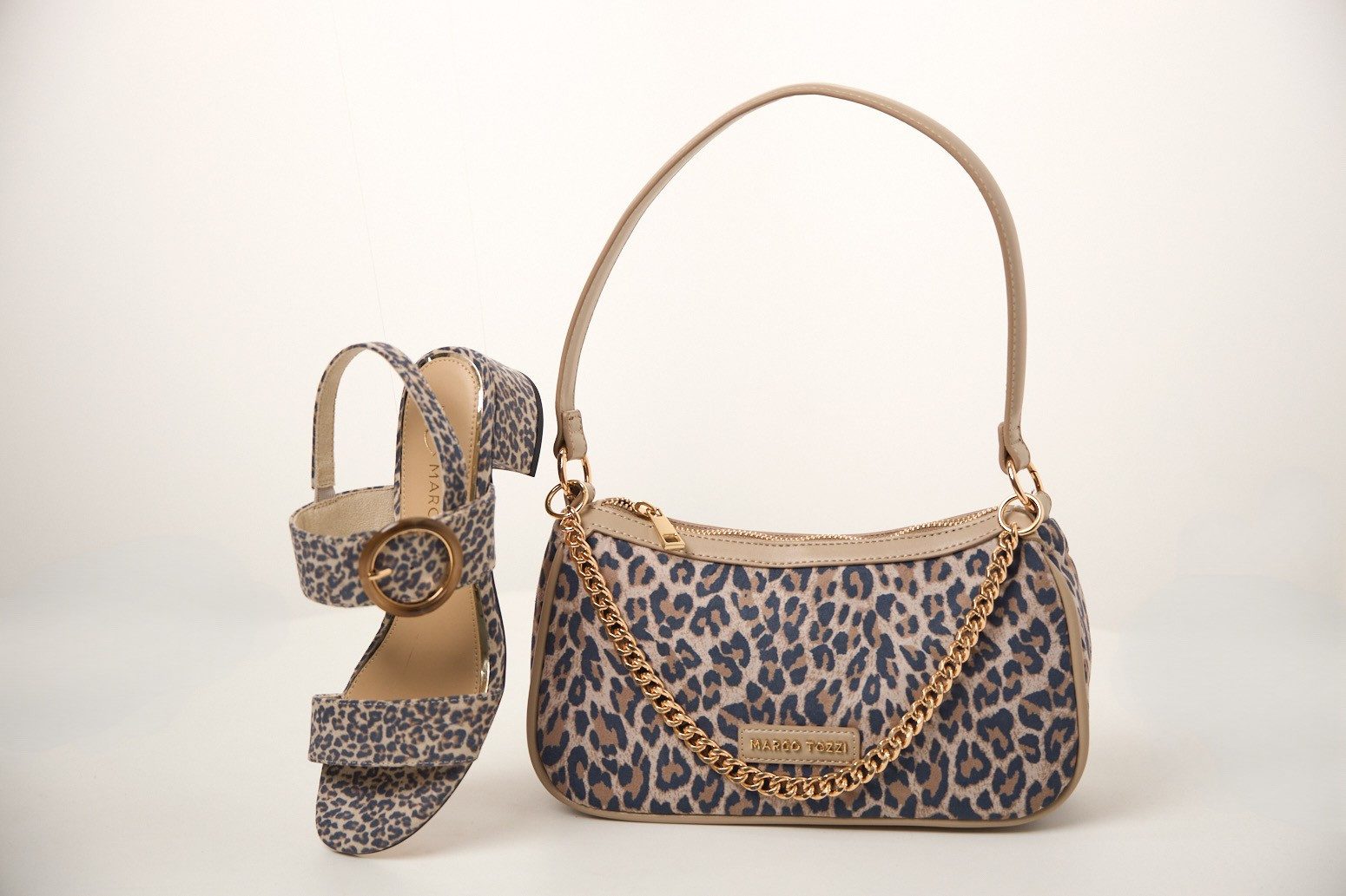 MARCO TOZZI Henkeltasche, Damen Handtasche, Umhängetasche mit eleganter Zierkette