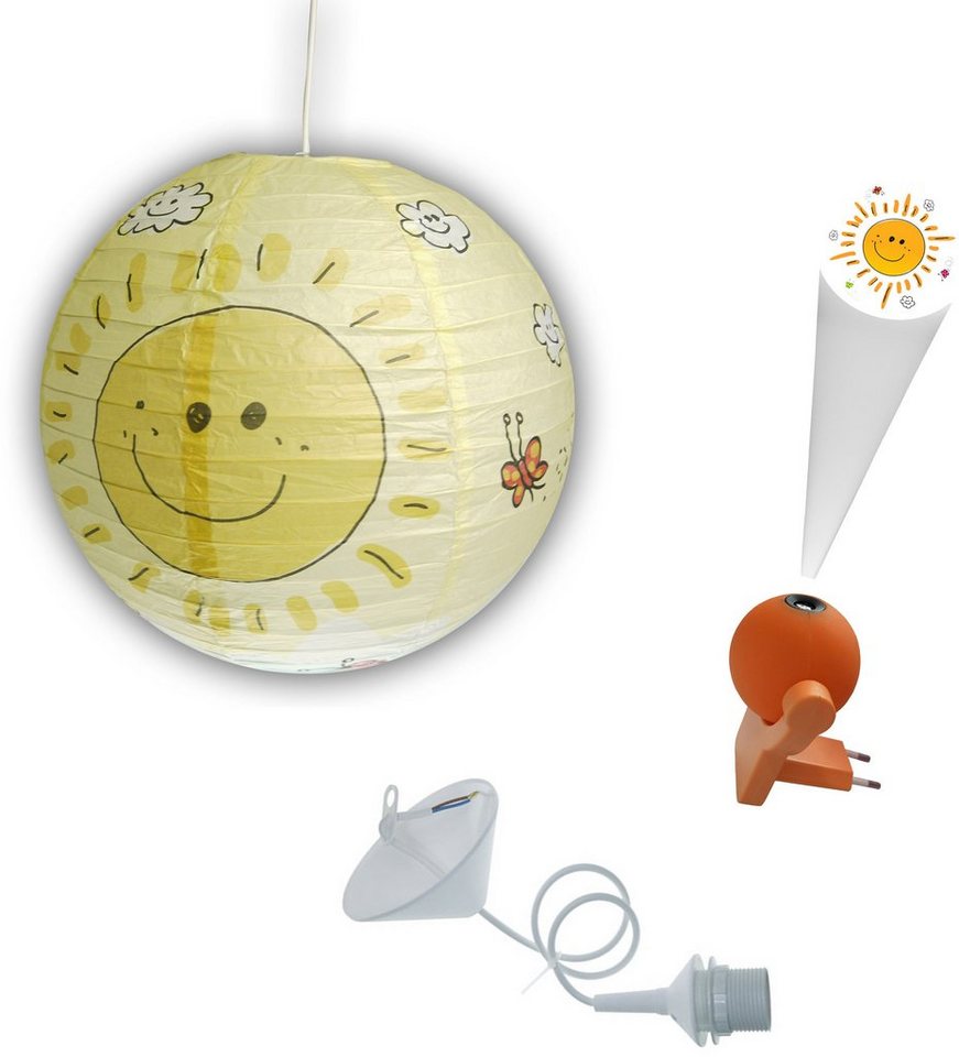 niermann LED Nachtlicht »Sunny«, Bundle Sunny (Set), 1 x Steckernachtlicht, 1 x Papier-Pendelleuchte-HomeTrends