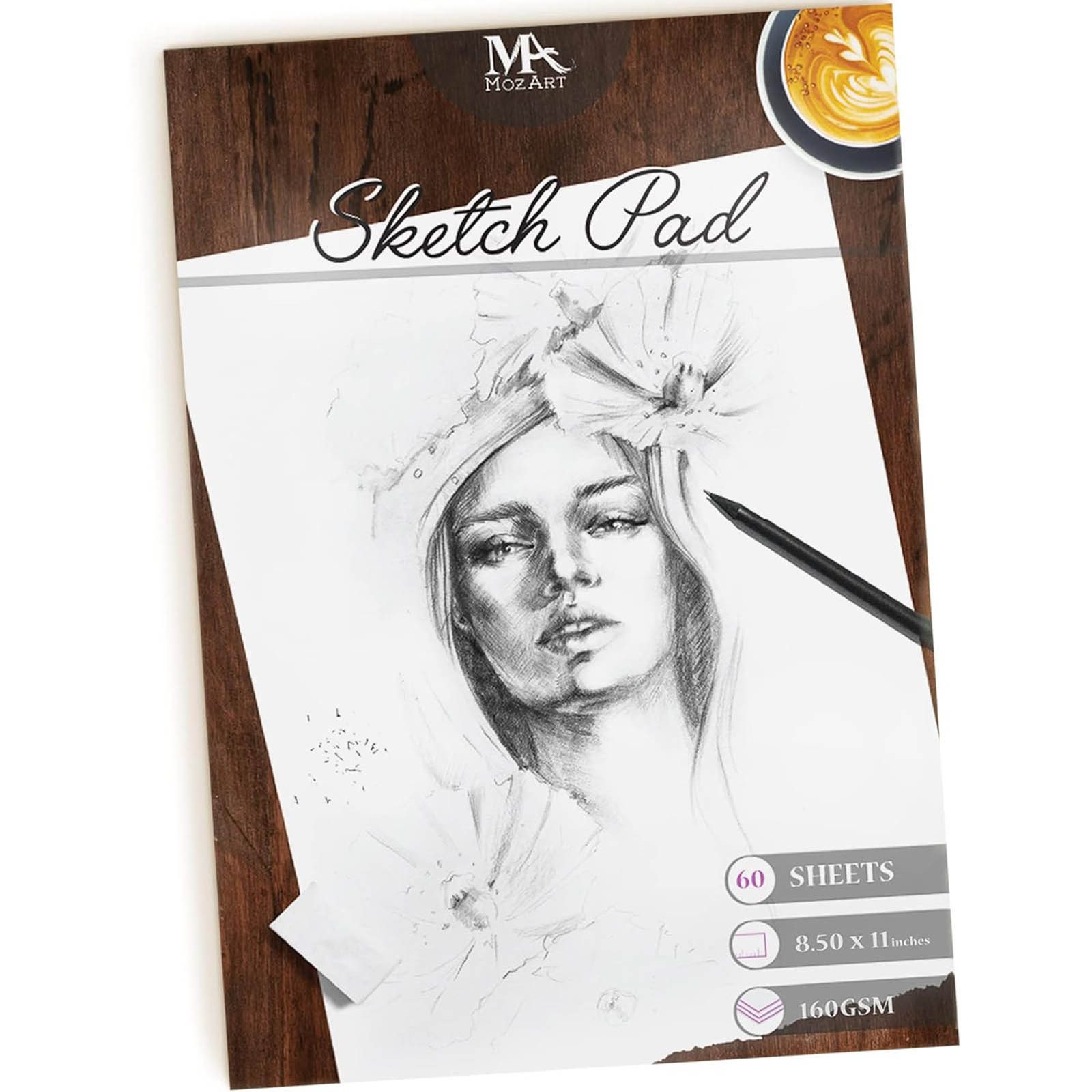 HAC24 Zeichenblock Premium Skizzenblock Skizzenpapier Sketchbook, A4 60 Blatt 160 g/m²