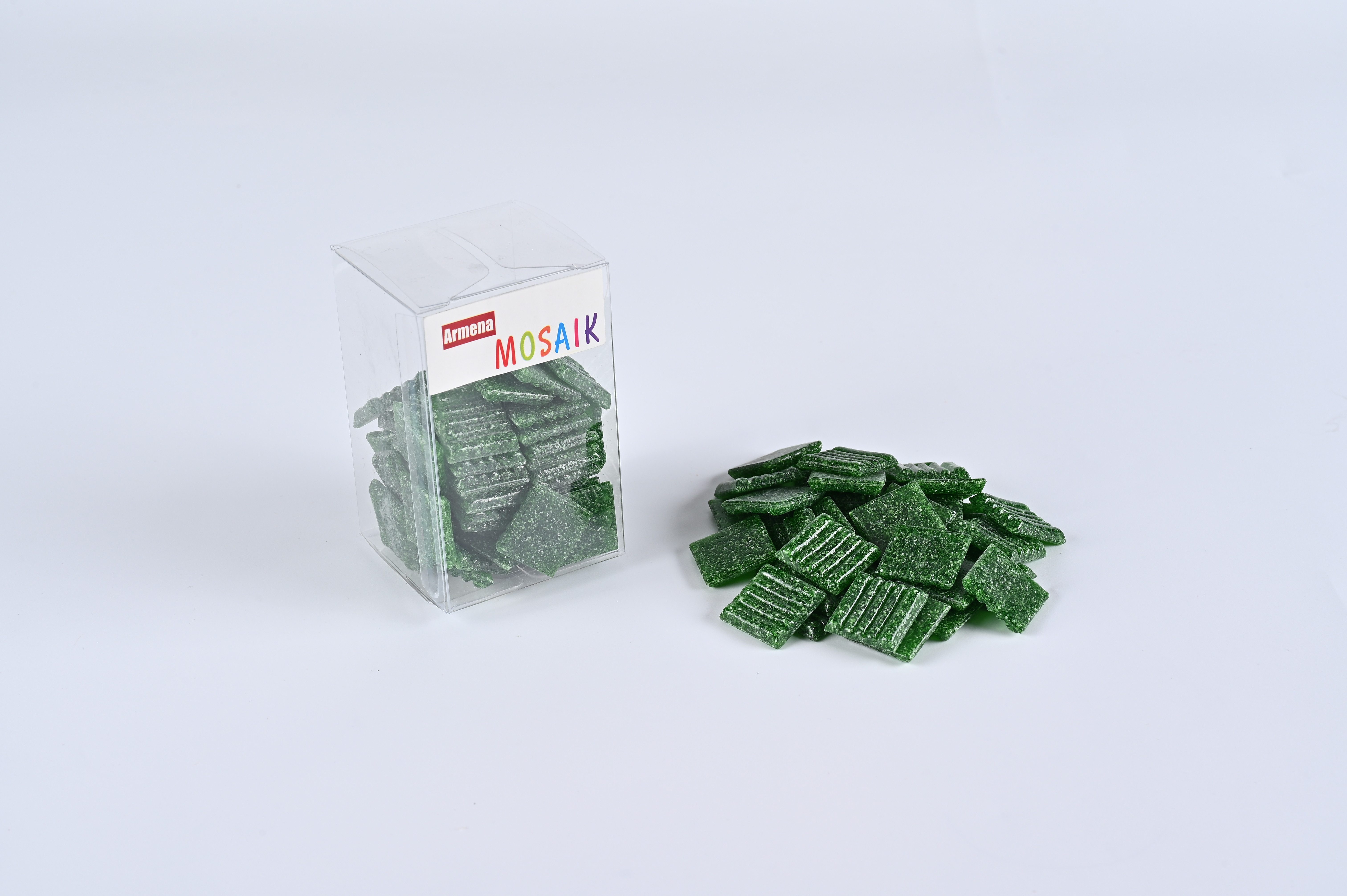 Armena Mosaikfliesen Mosaikfliesen Glasmosaik Bastelmaterial Mosaik DIY Wandfliesen 260g, tiefgrün