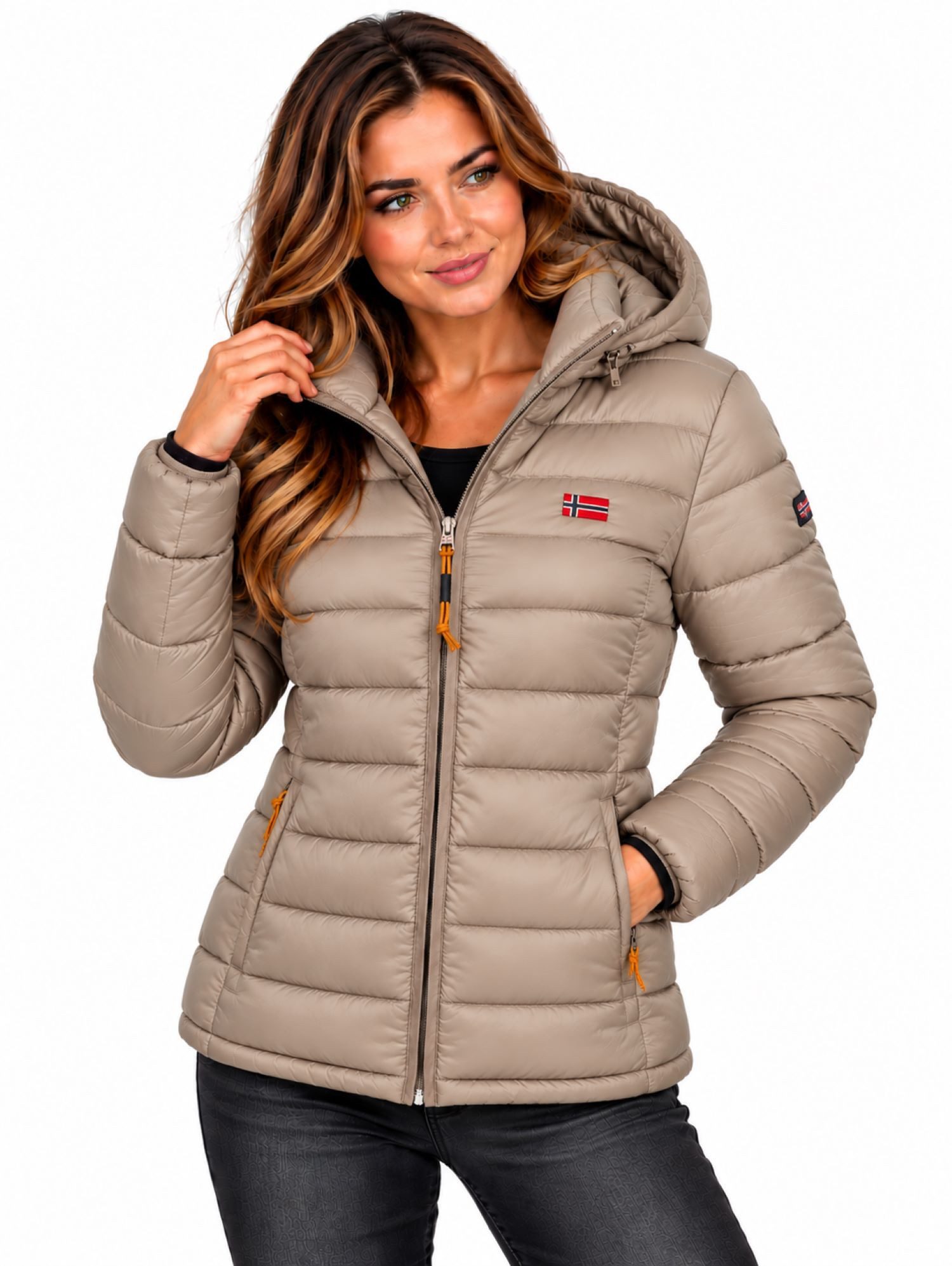 Geographical Norway Steppjacke Damen Herbst Winter Jacke Steppjacke Outdoor Übergangs leicht Kapuze
